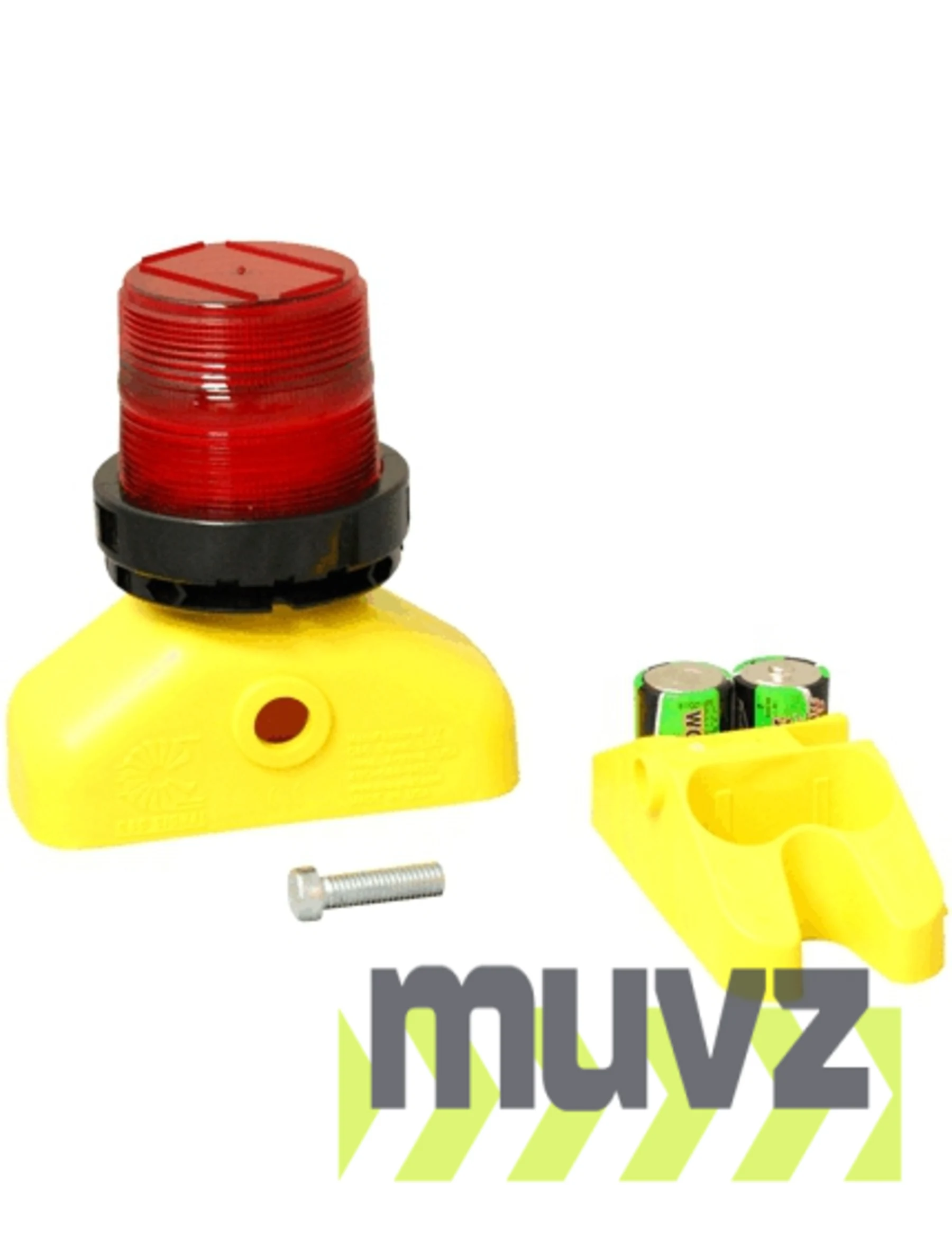 3 Volt Red LED Airport Barricade Flasher with Two (2) D-Cell Batteries