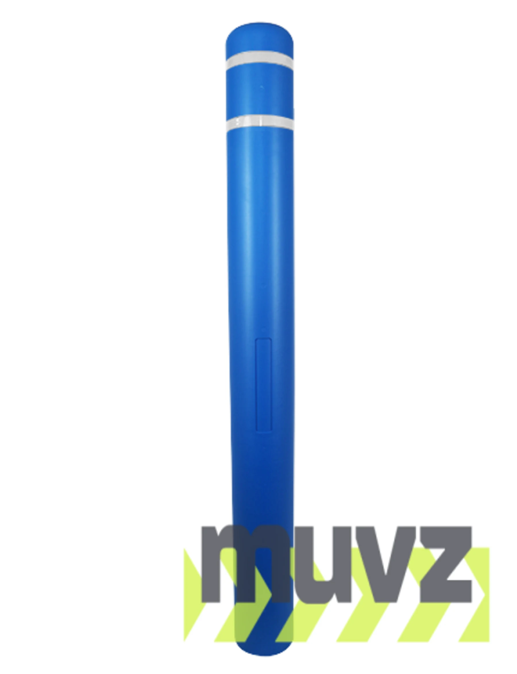 5\" x 52\" Blue Bollard Cover with Two (2) White Reflective Stripes
