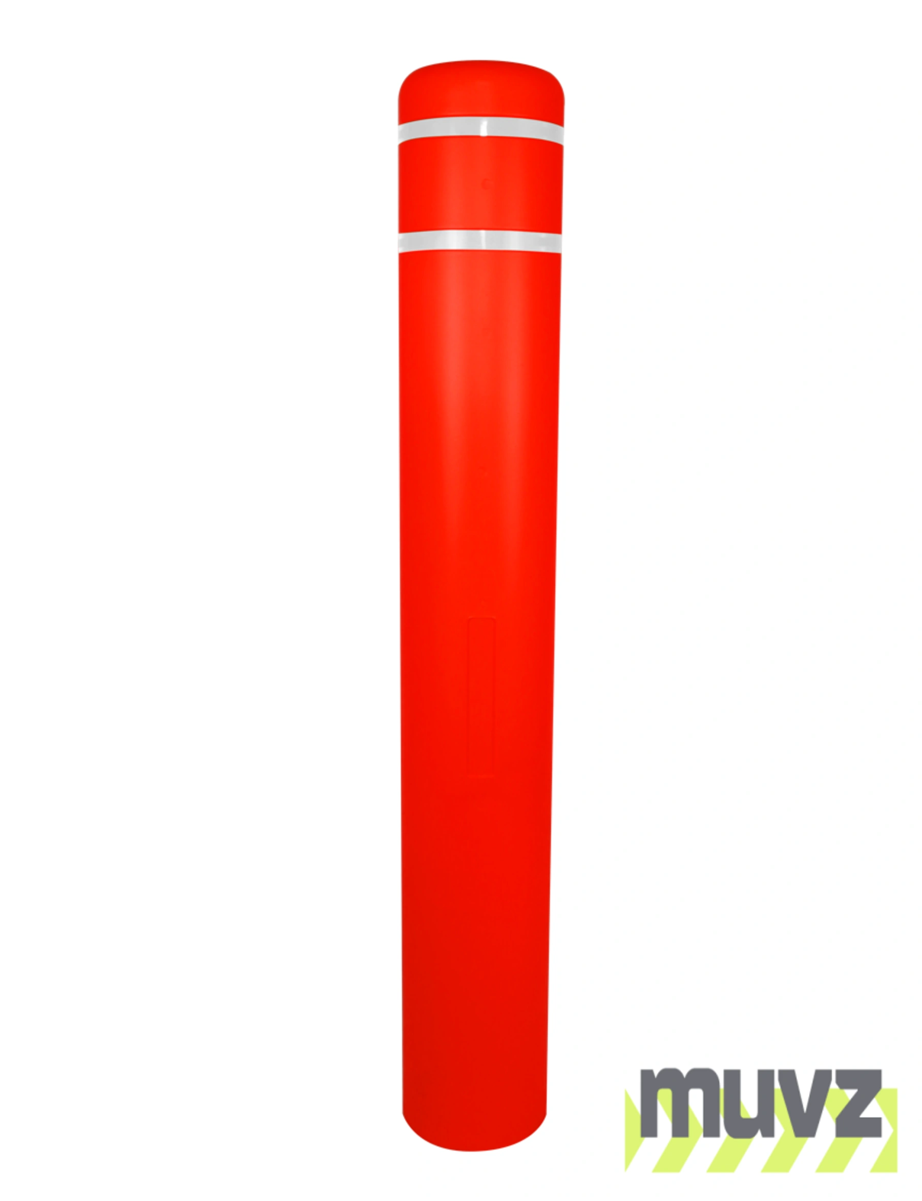 7\" x 52\" Red Bollard Cover with Two (2) White Reflective Stripes