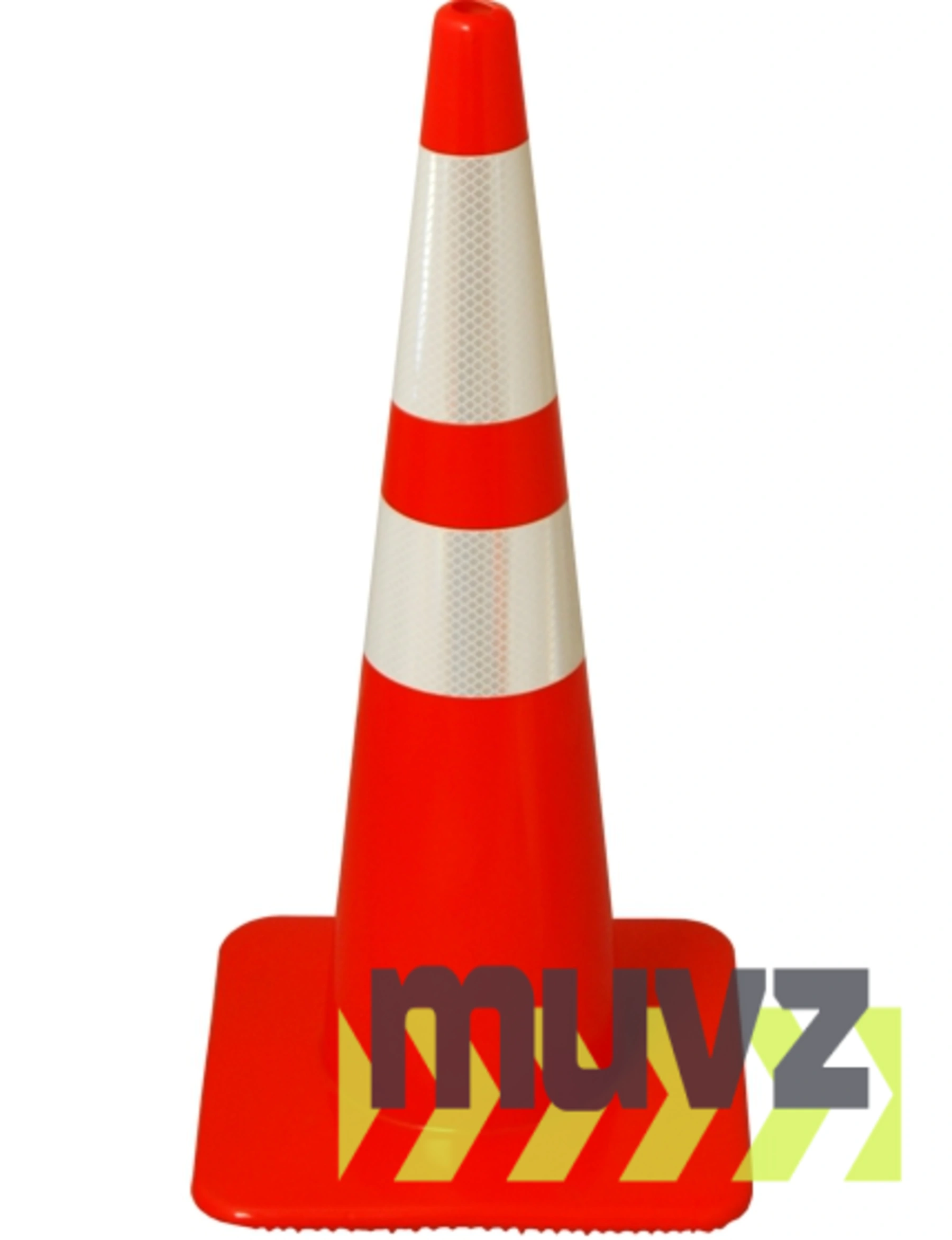 Orange, 28\", 5.0 Lb., Flow Molded Traffic Cone w/6\" \u0026 4\" Reflective Collars