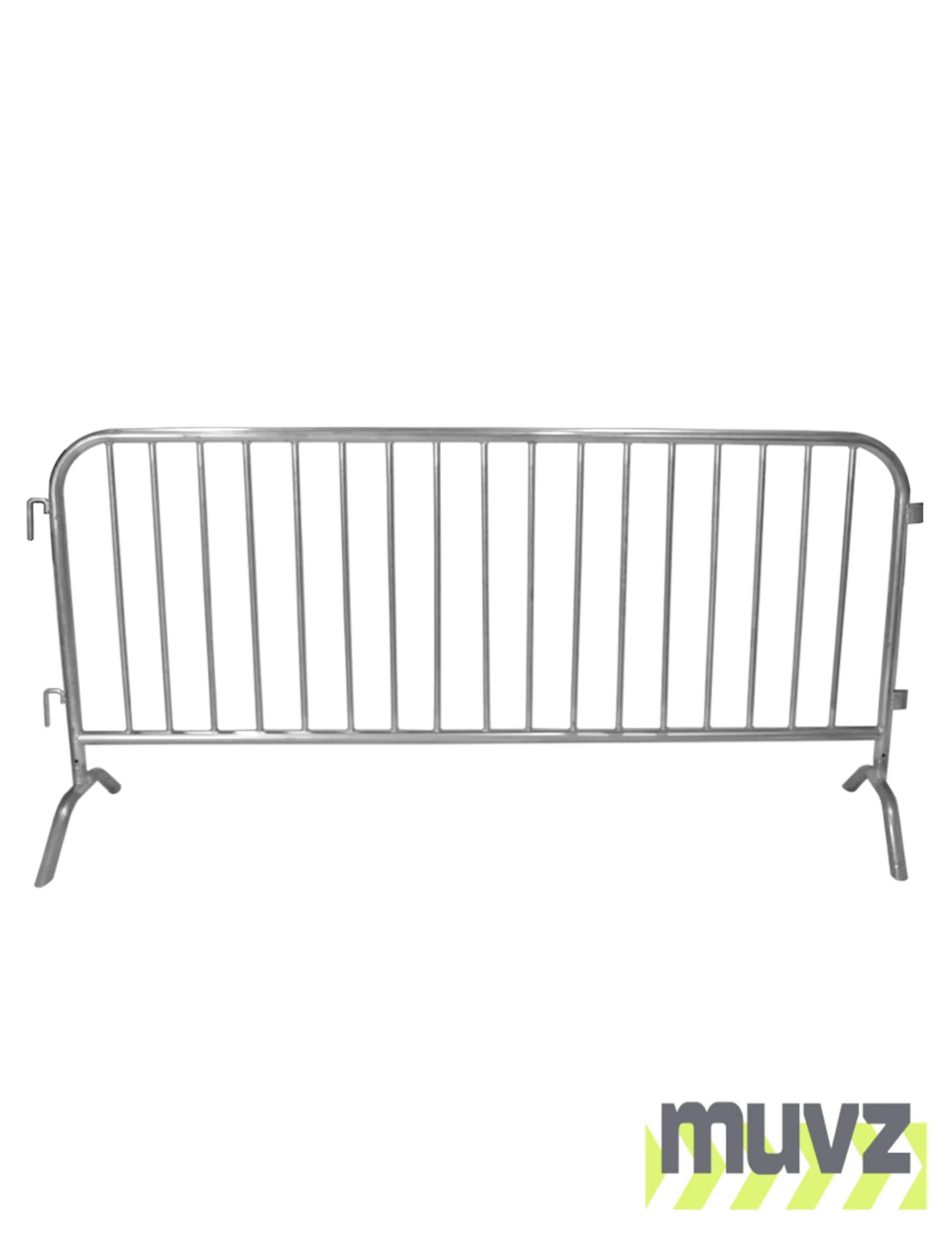 7\u0027 (84\") Long x 42\" Tall, Galvanized Steel Crowd Control Barricade with Bridge Feet