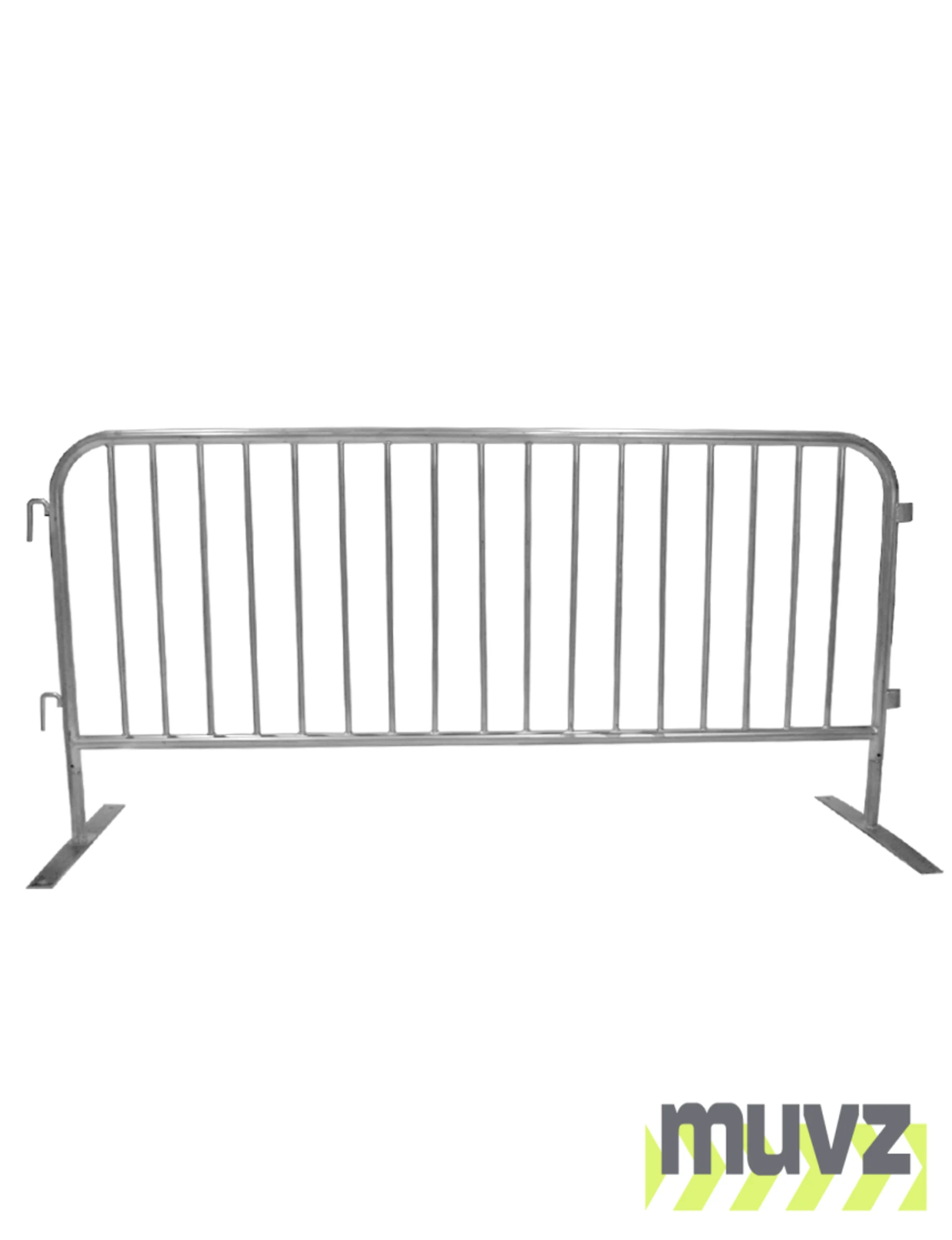 7\u0027 (84\") Long x 42\" Tall, Galvanized Steel Crowd Control Barricade with Flat Feet
