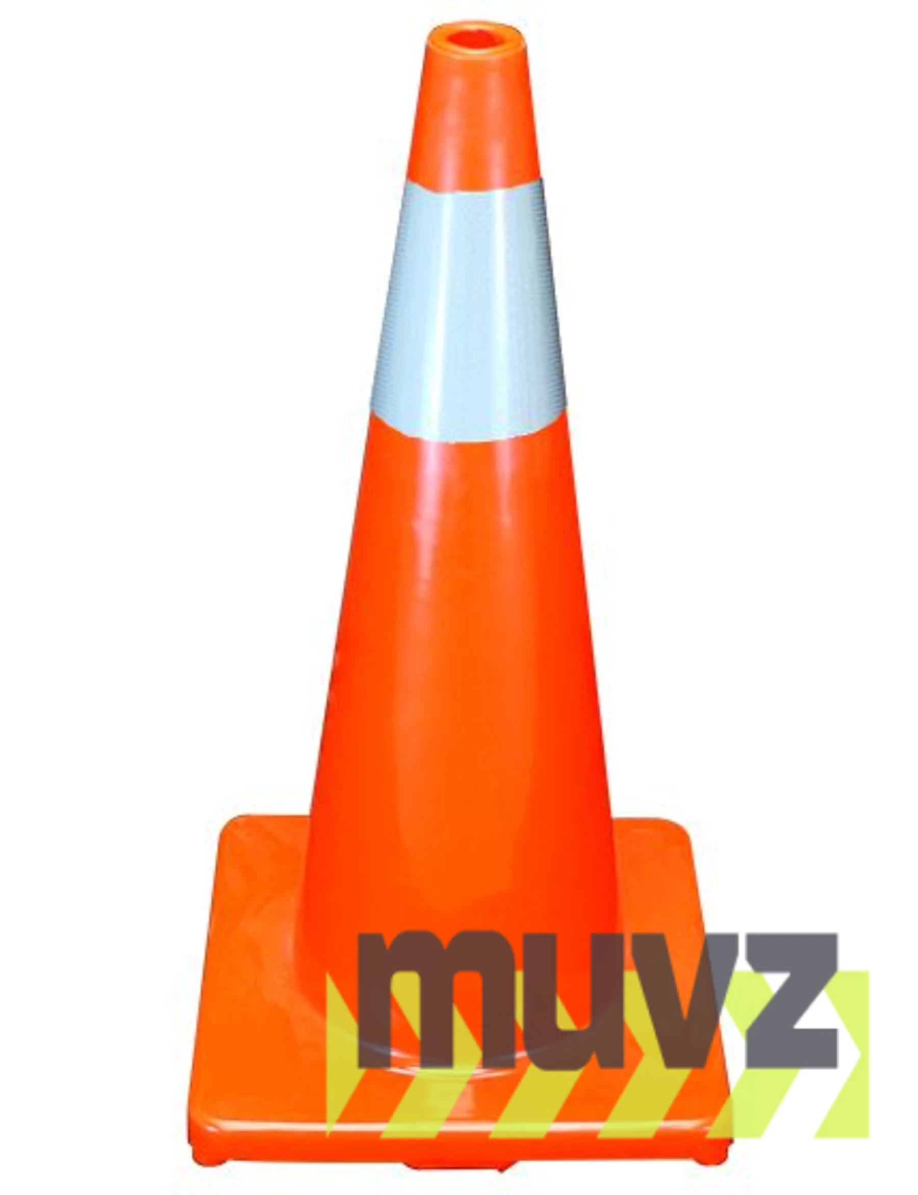 Solid Orange, 28\", 5.0 Lb., Economy Cone w/ 6\" Reflective Collar