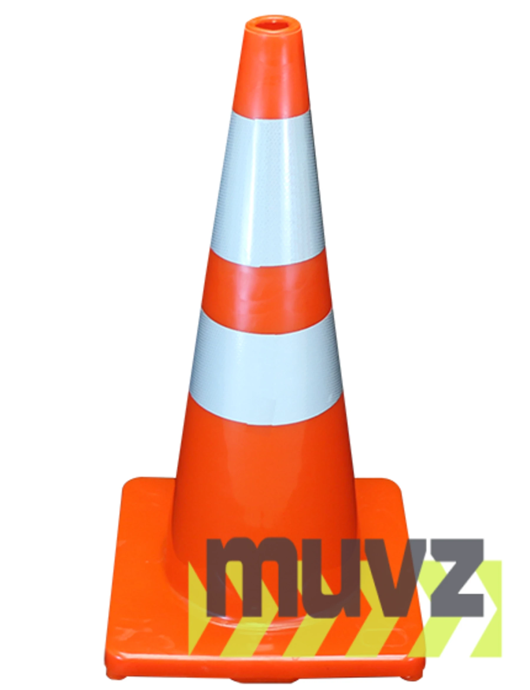Solid Orange, 28\", 5.0 Lb., Economy Cone w/6\" \u0026 4\" Reflective Collars