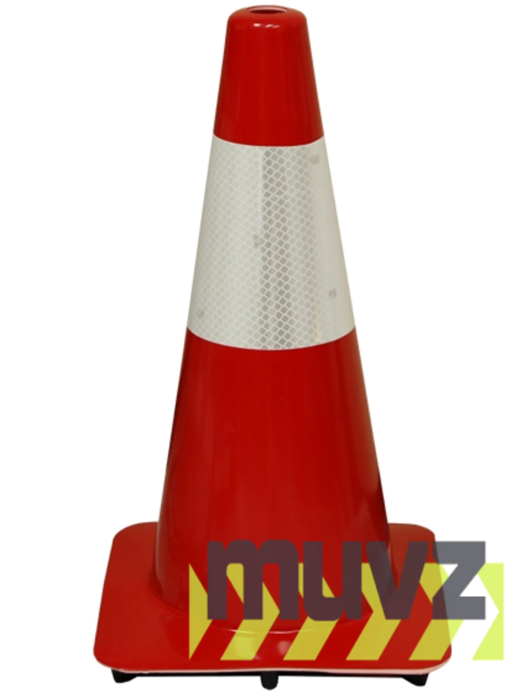 Red 18\" Flow Molded Traffic Cone w/6\" Reflective Collar