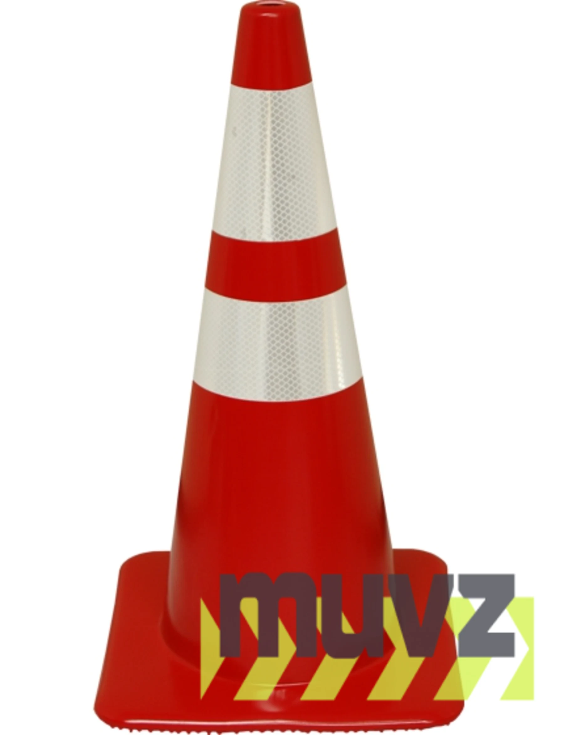 Red 28\" Flow Molded Cone with 6\" \u0026 4\" Reflective Collars