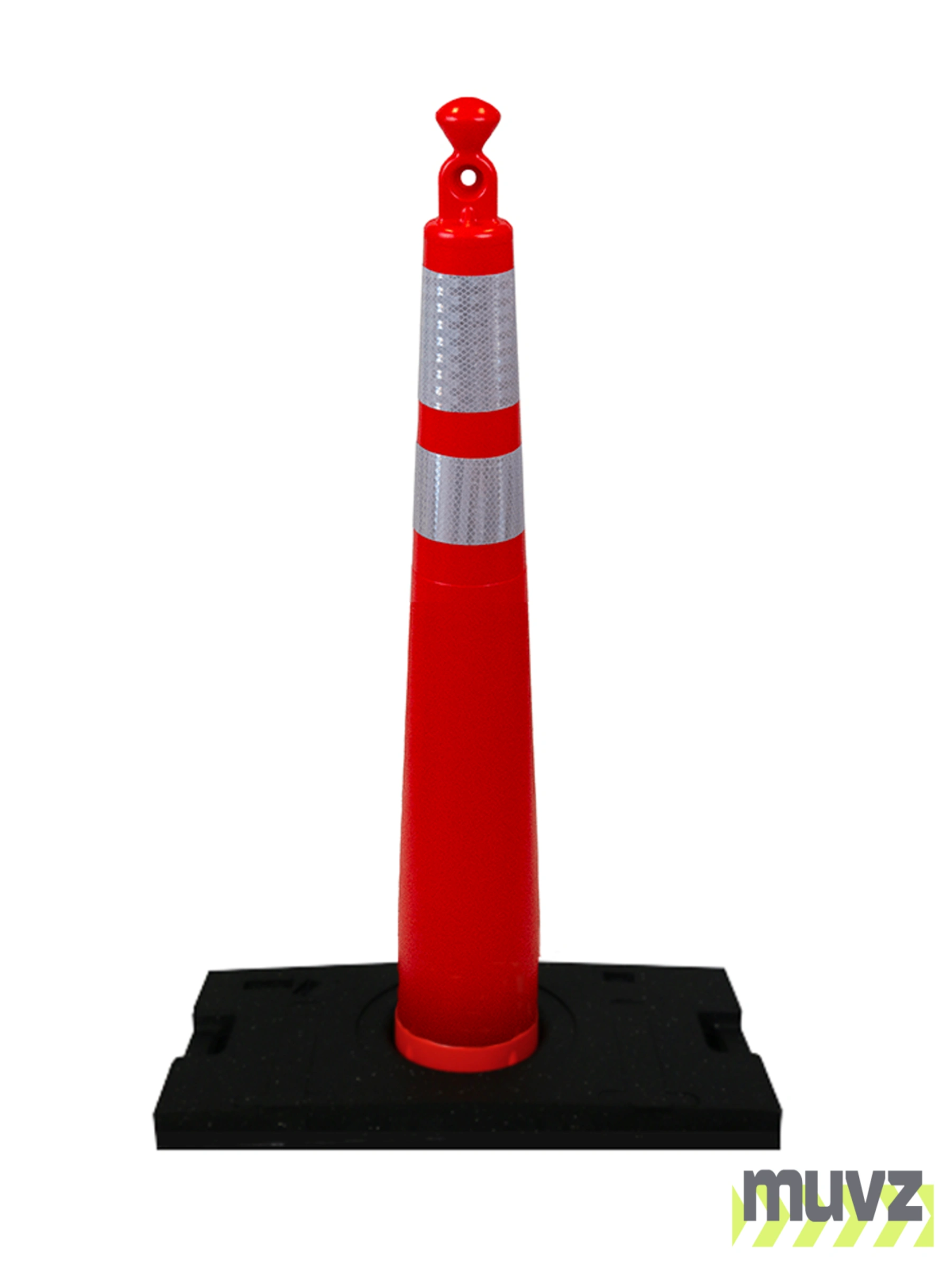 42\" Grabber Cone w/4\" \u0026 6\" Reflective Collars \u0026 30 Lb. Base