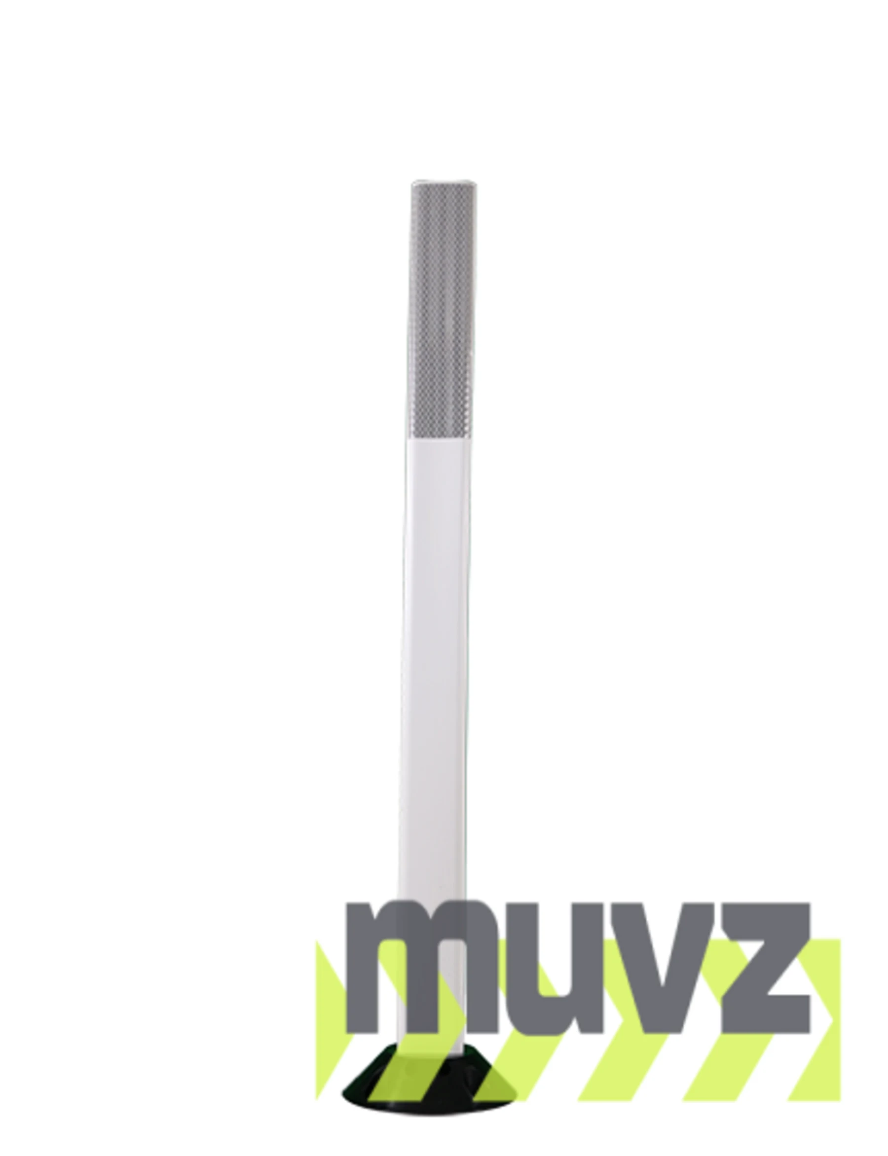 42\" White Cloverleaf Delineator w/two (2) 3\" white reflective collars \u0026 Adhesive Mounting Hardware