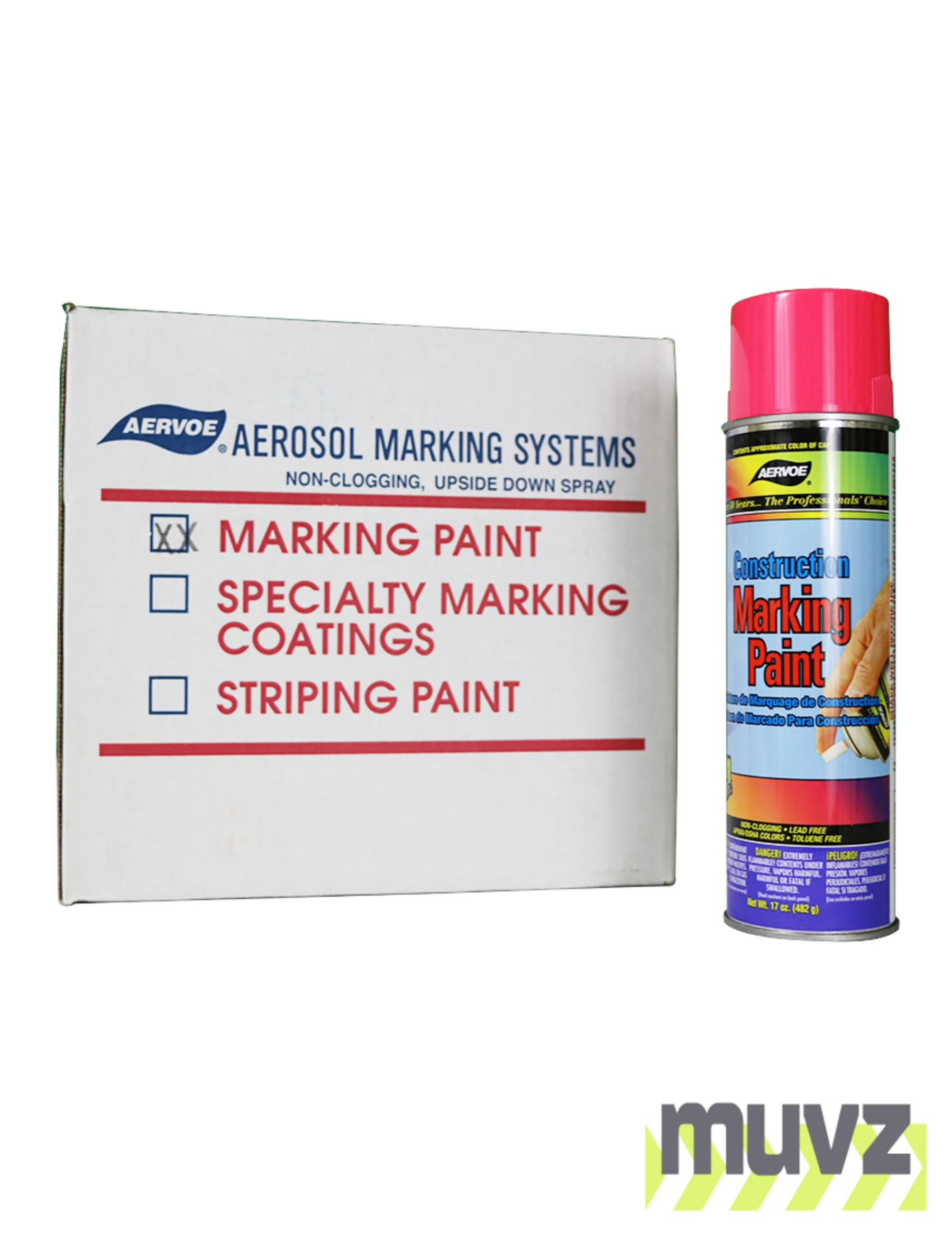 Fluorescent Pink Construction Marking Paint (Case of 12)