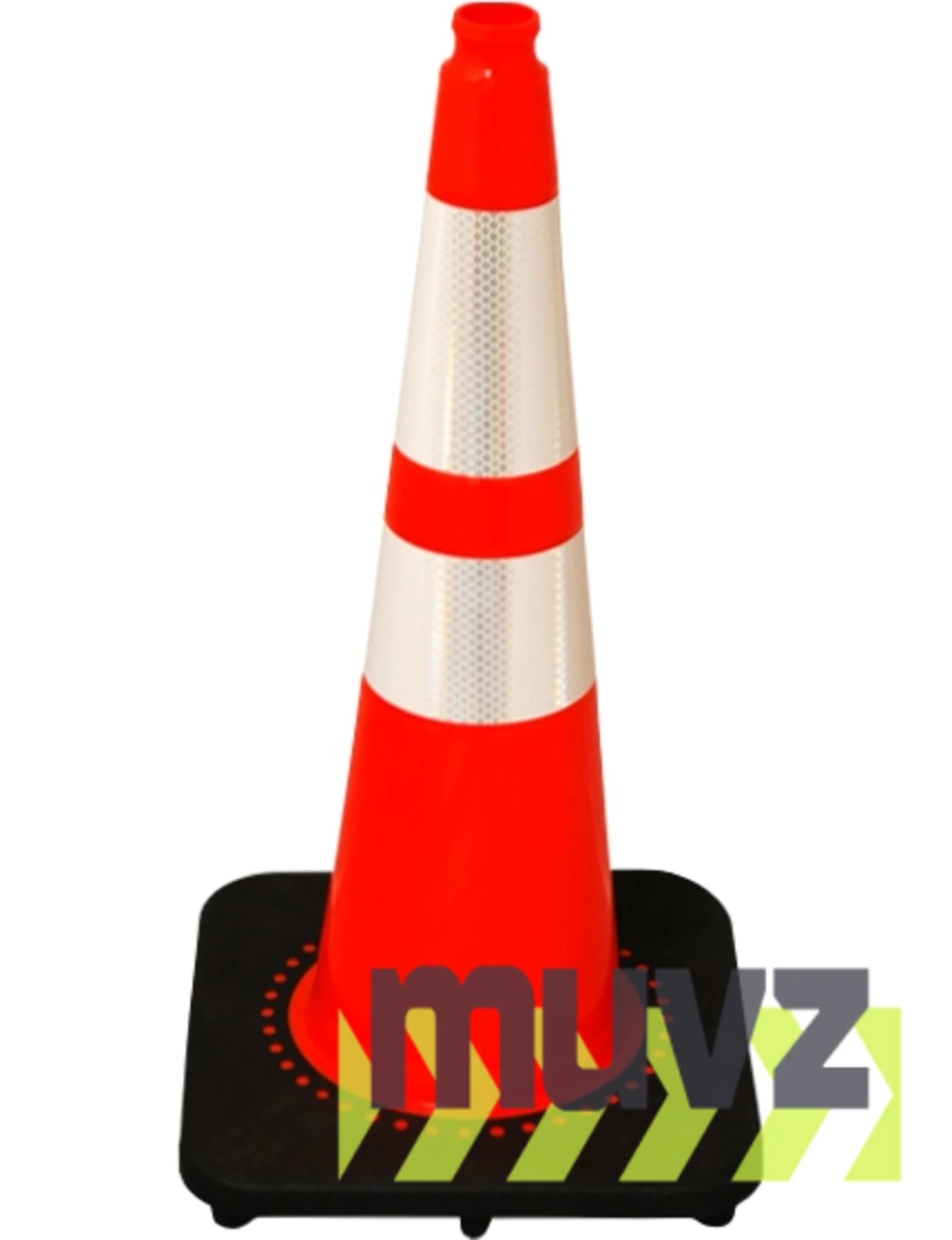 \u0027Slim Line\u0027 Orange 28\" 7.0 Lb. Black Base Cone with 6\" \u0026 4\" Reflective Collars