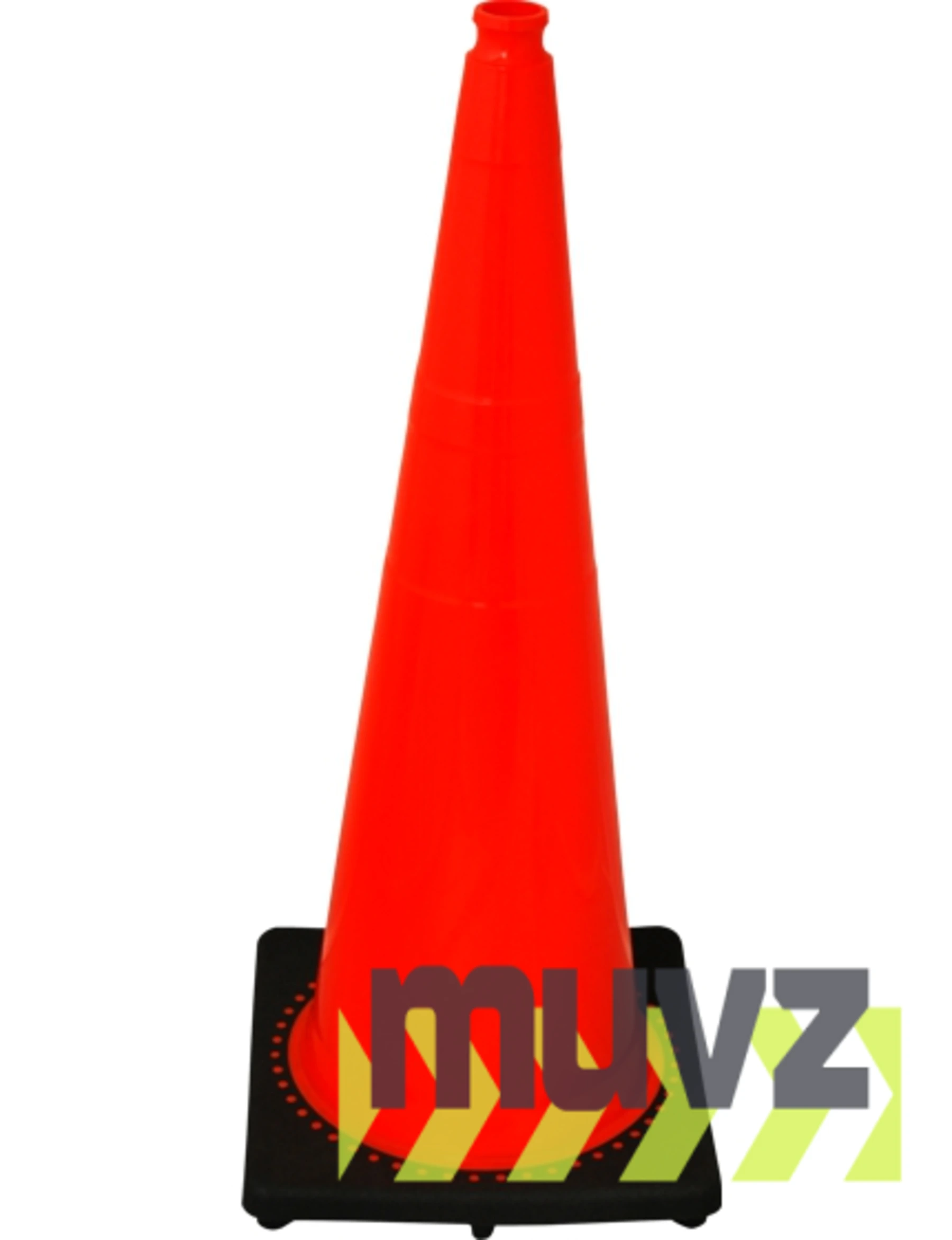 Orange 36\" 12.0 Lb. Black Base Cone