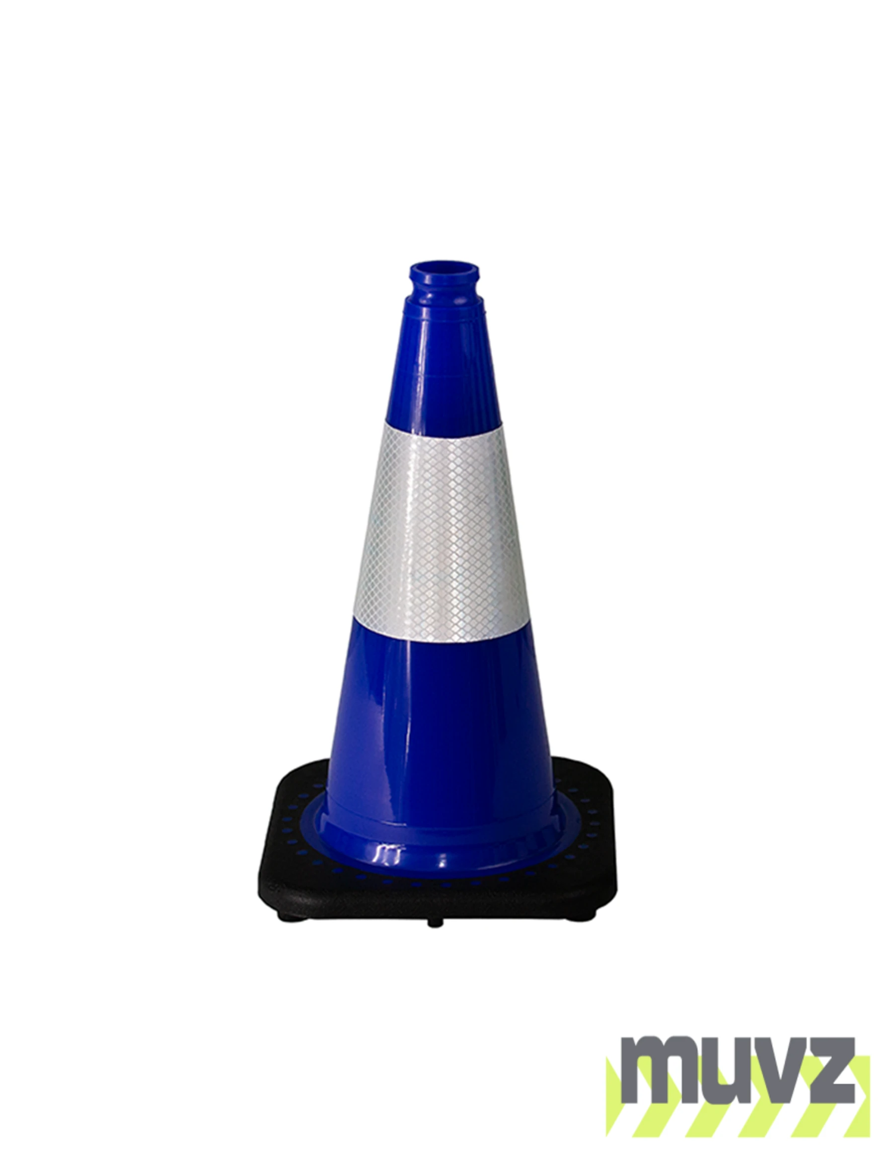 Blue 18\" Black Base Cone with 6\" Reflective Collar