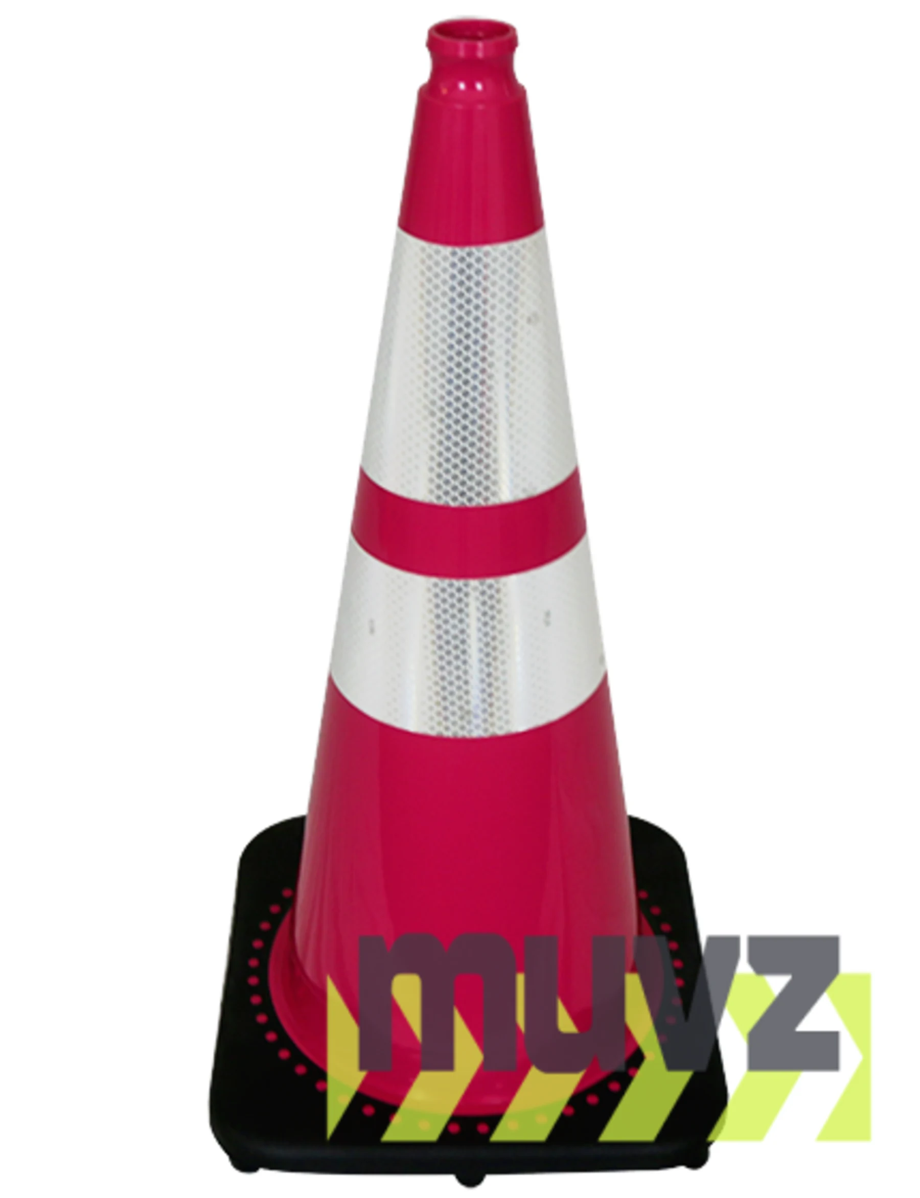 28\" Pink Traffic Cone w/6\" \u0026 4\" Reflective Collars