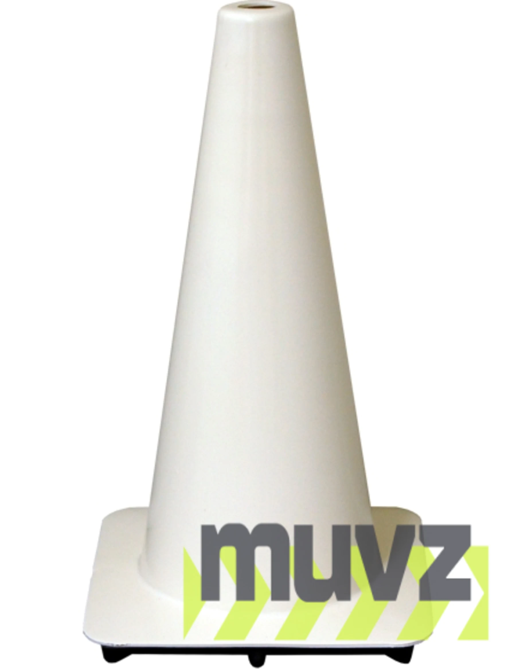 White 18\" Flow Molded Traffic Cone