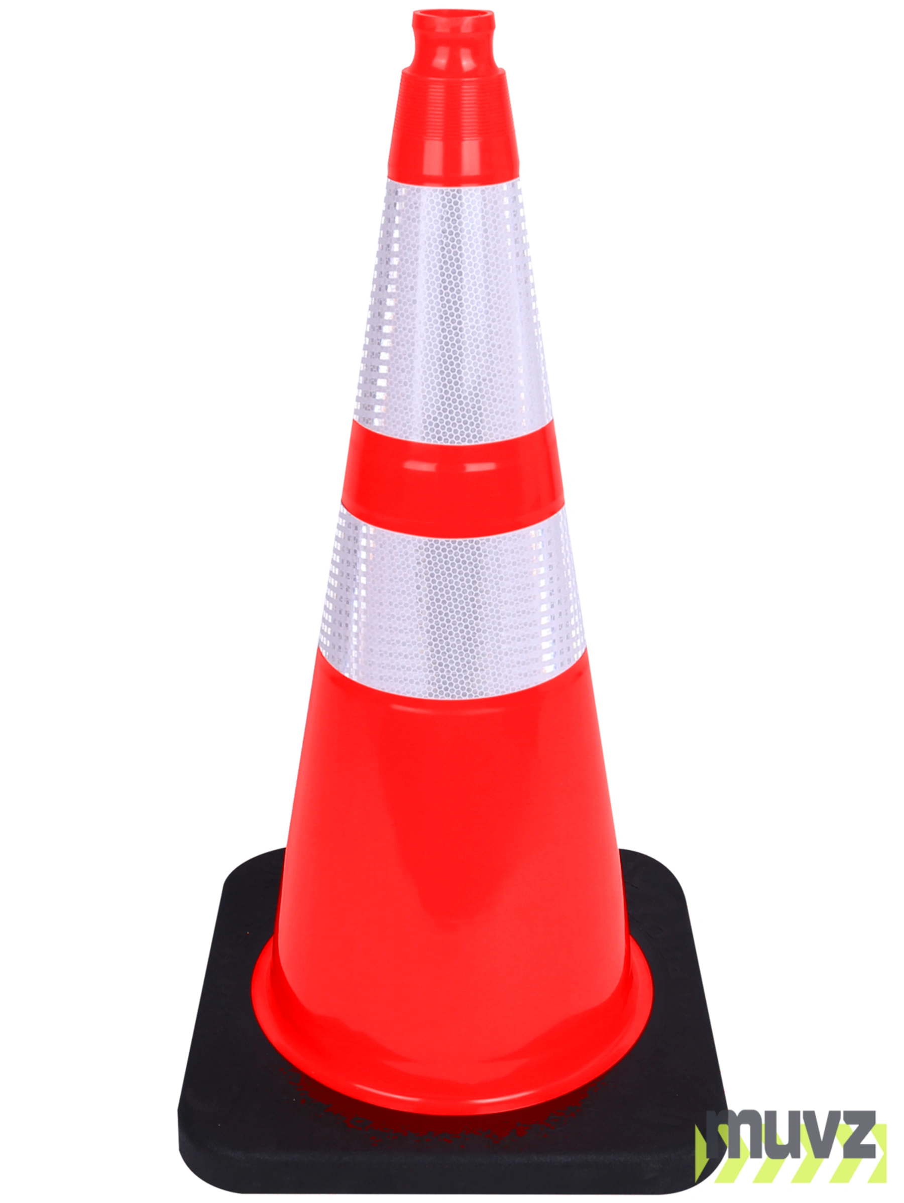 28\" Black Base, Collared Traffic Cones