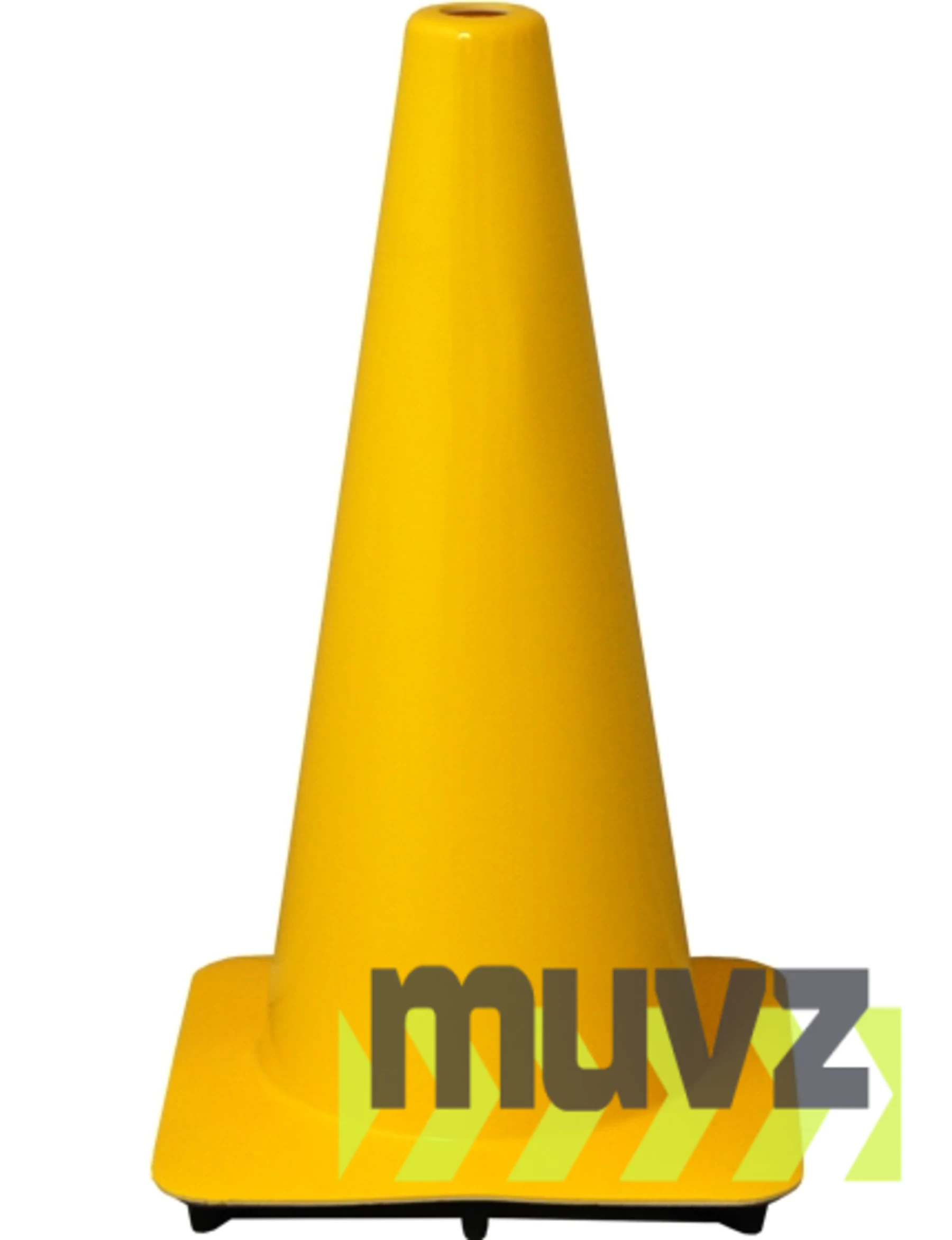 Yellow 18\" Flow Molded Traffic Cone