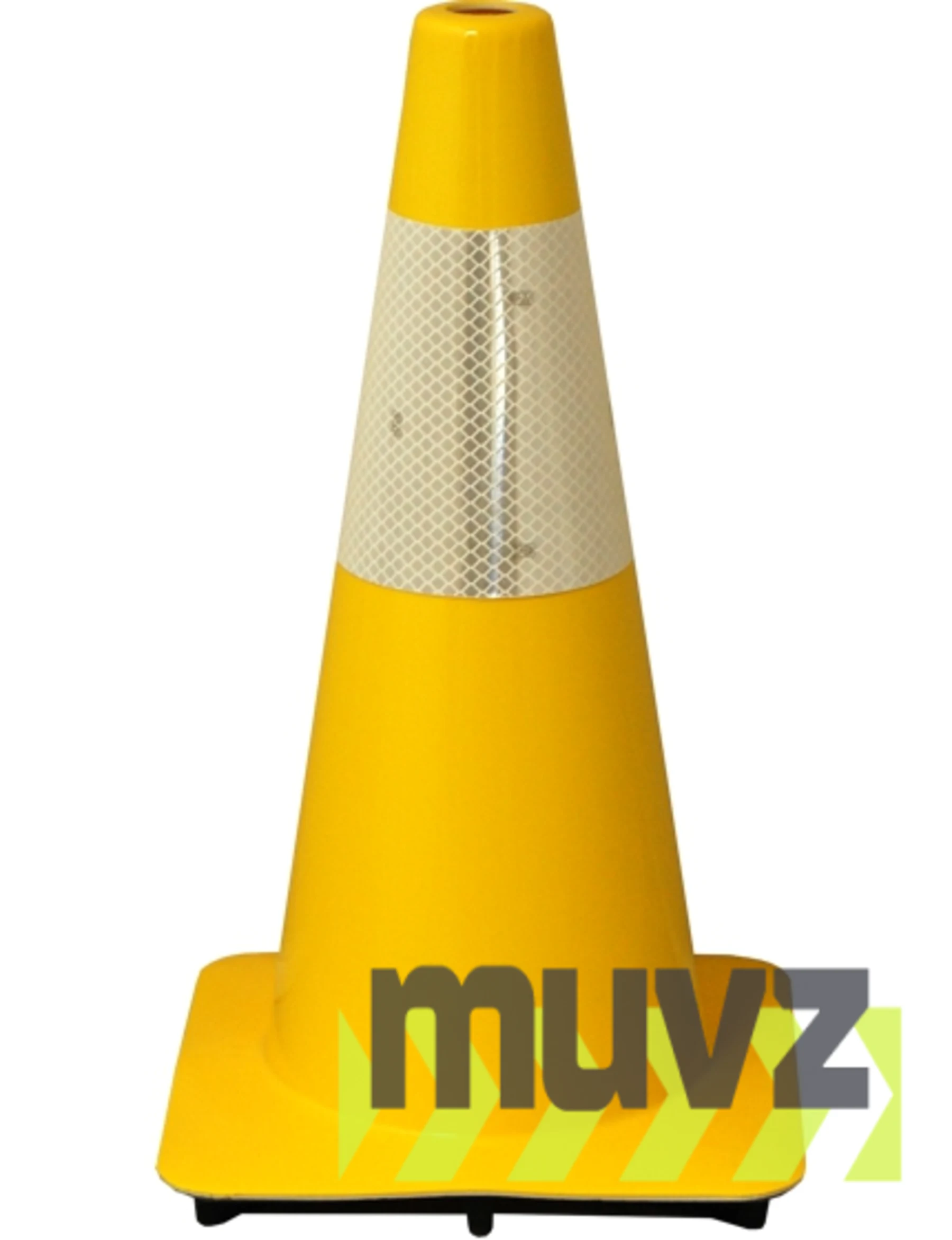 Yellow 18\" Flow Molded Traffic Cone w/6\" Reflective Collar