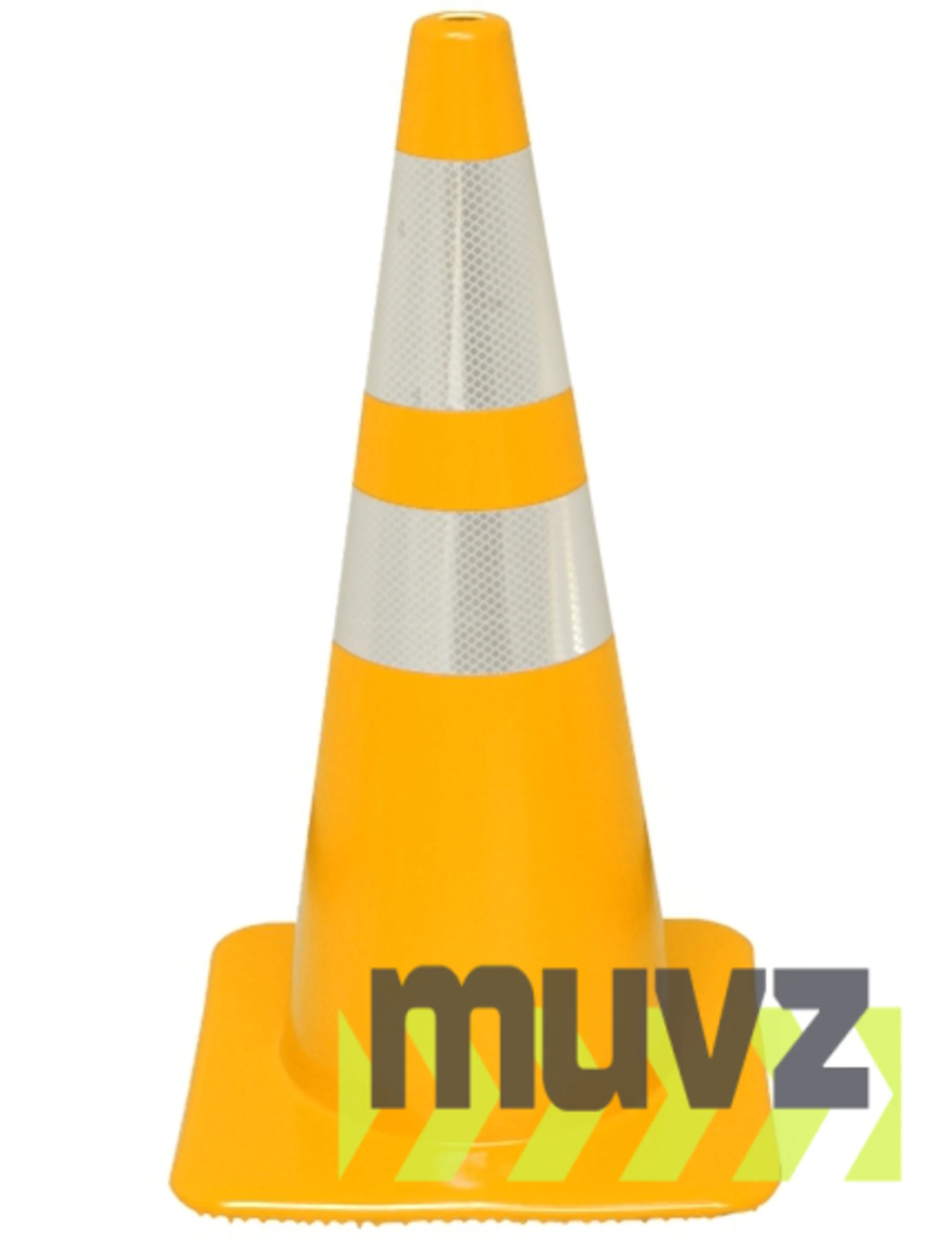 Yellow 28\" Flow Molded Cone with 6\" \u0026 4\" Reflective Collars