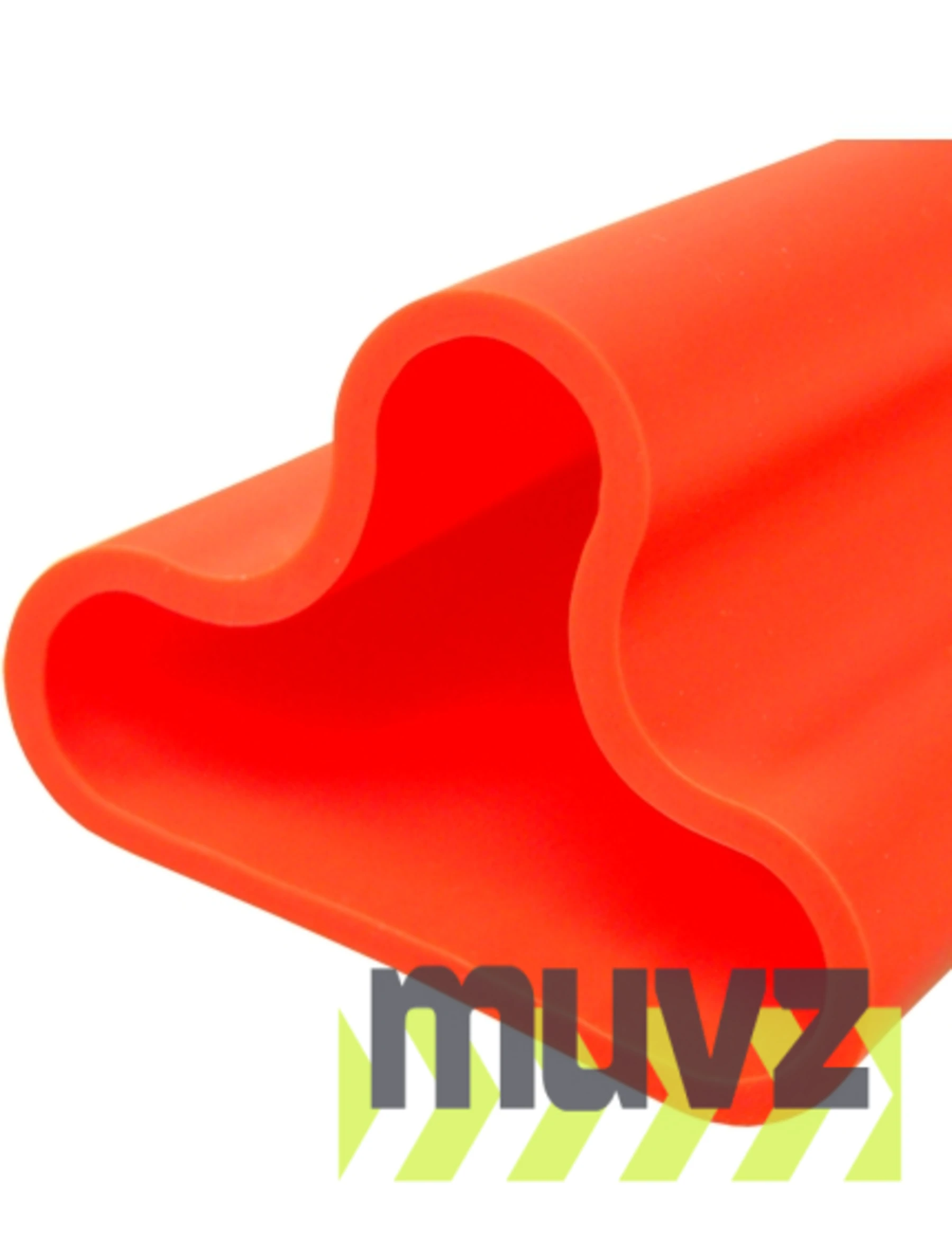 42\" Orange Clover-Leaf Urethane Delineator Post, Surface Mount Base, 2 Ref Stripe,Fasteners for Asph