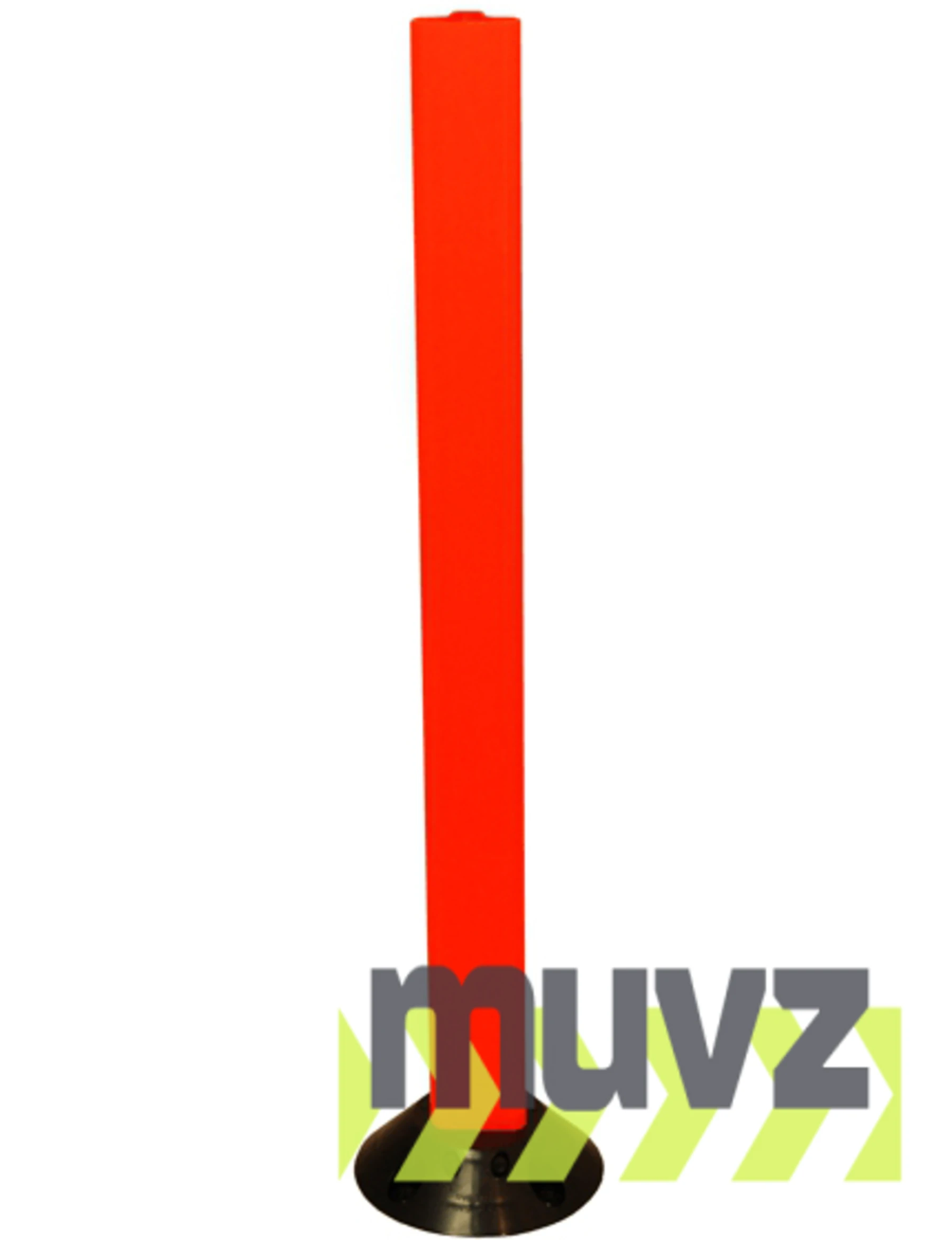 42\" Orange Clover-Leaf Urethane Delineator Post, Surface Mount Base and Fasteners for Asphalt