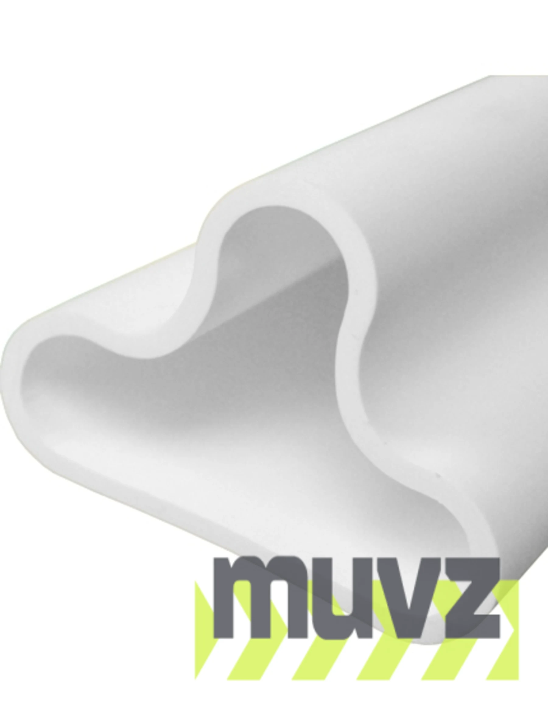42\" White Clover-Leaf Urethane Delineator Post, Surface Mount Base, 2 Ref Stripe, Two (2) Bundy Pad