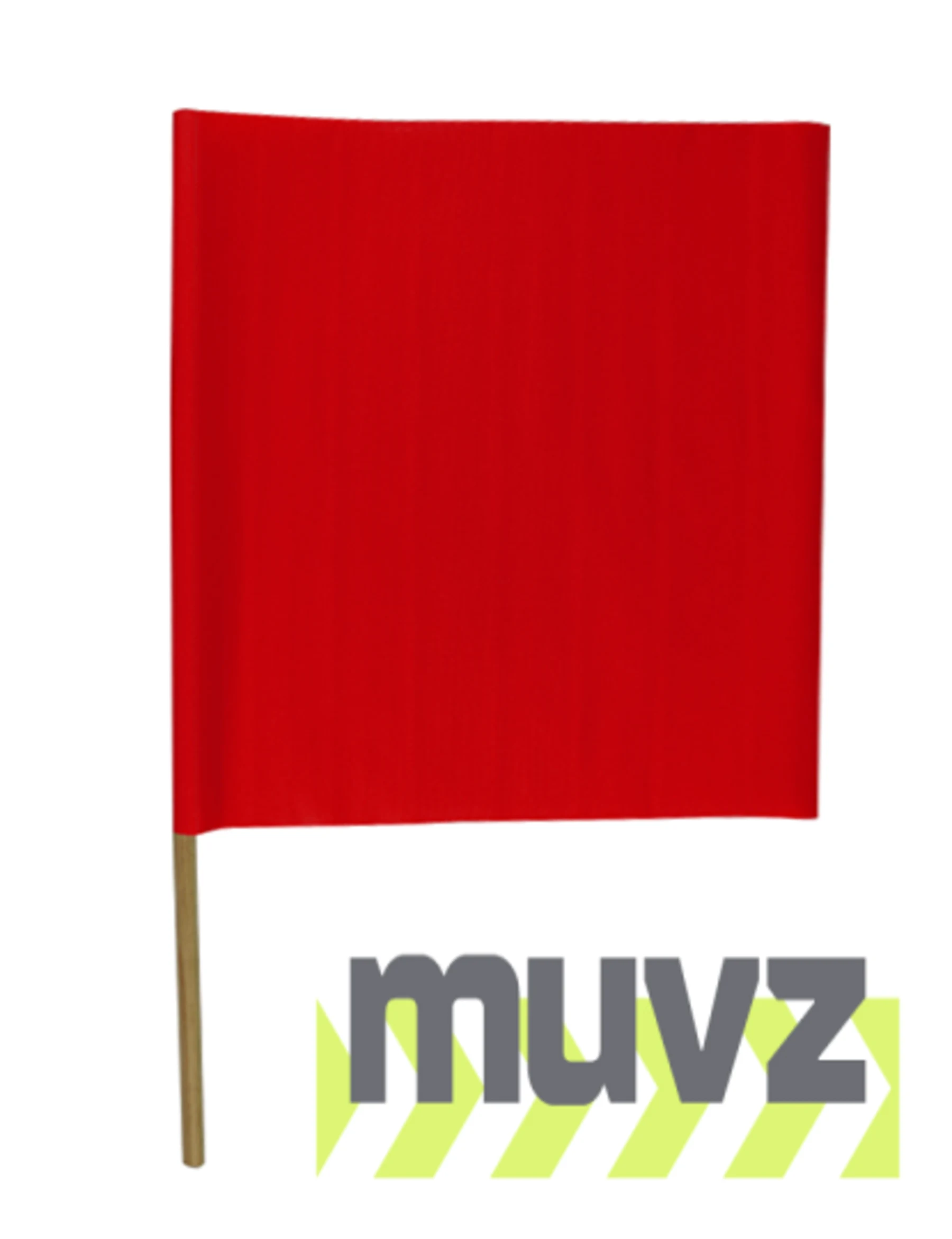 24\" x 24\" Red Flag with 36\" staff