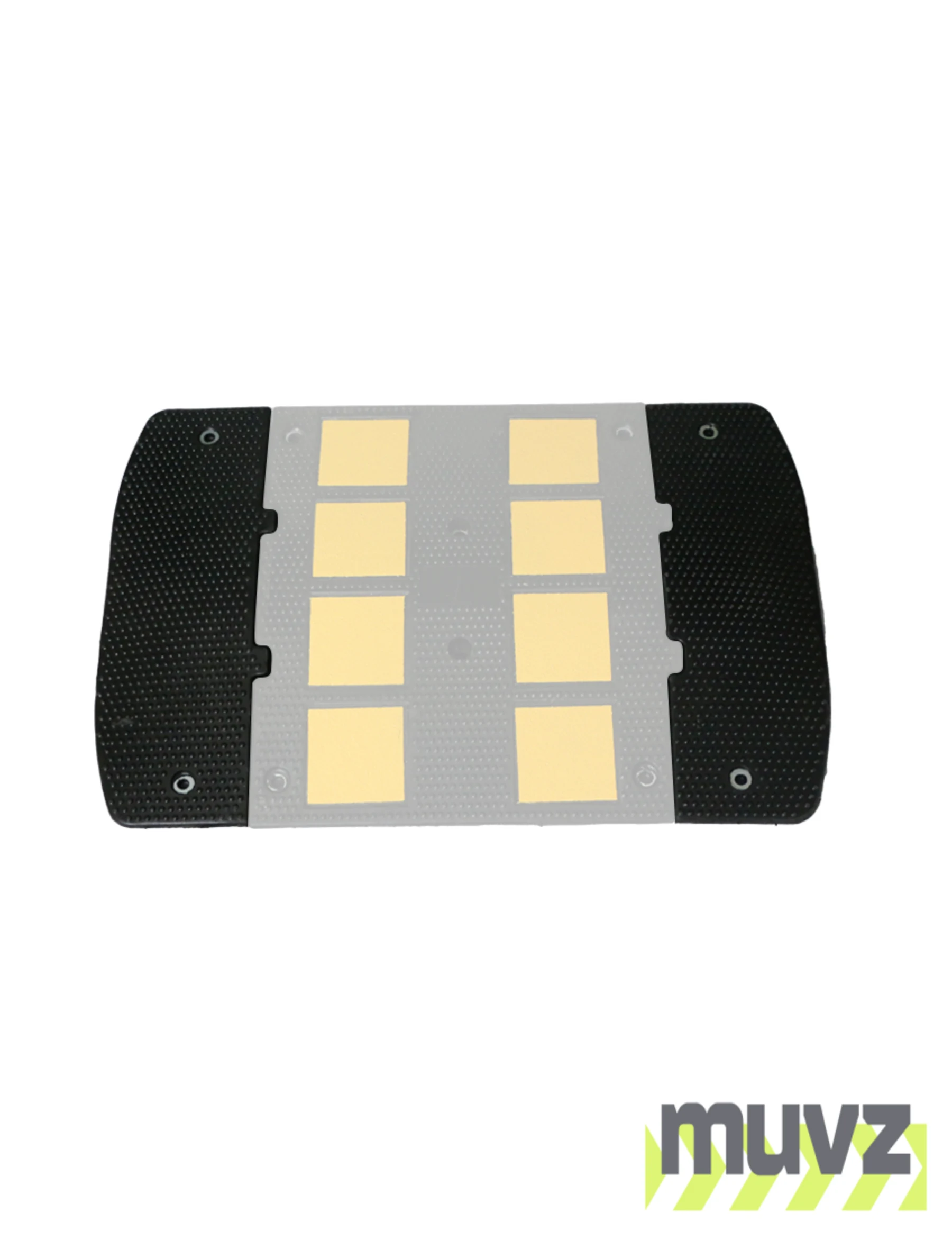 Mini Recycled Rubber Speed Hump End Cap Kit w/3\" Concrete Fasteners (1 Male \u0026 1 Female)