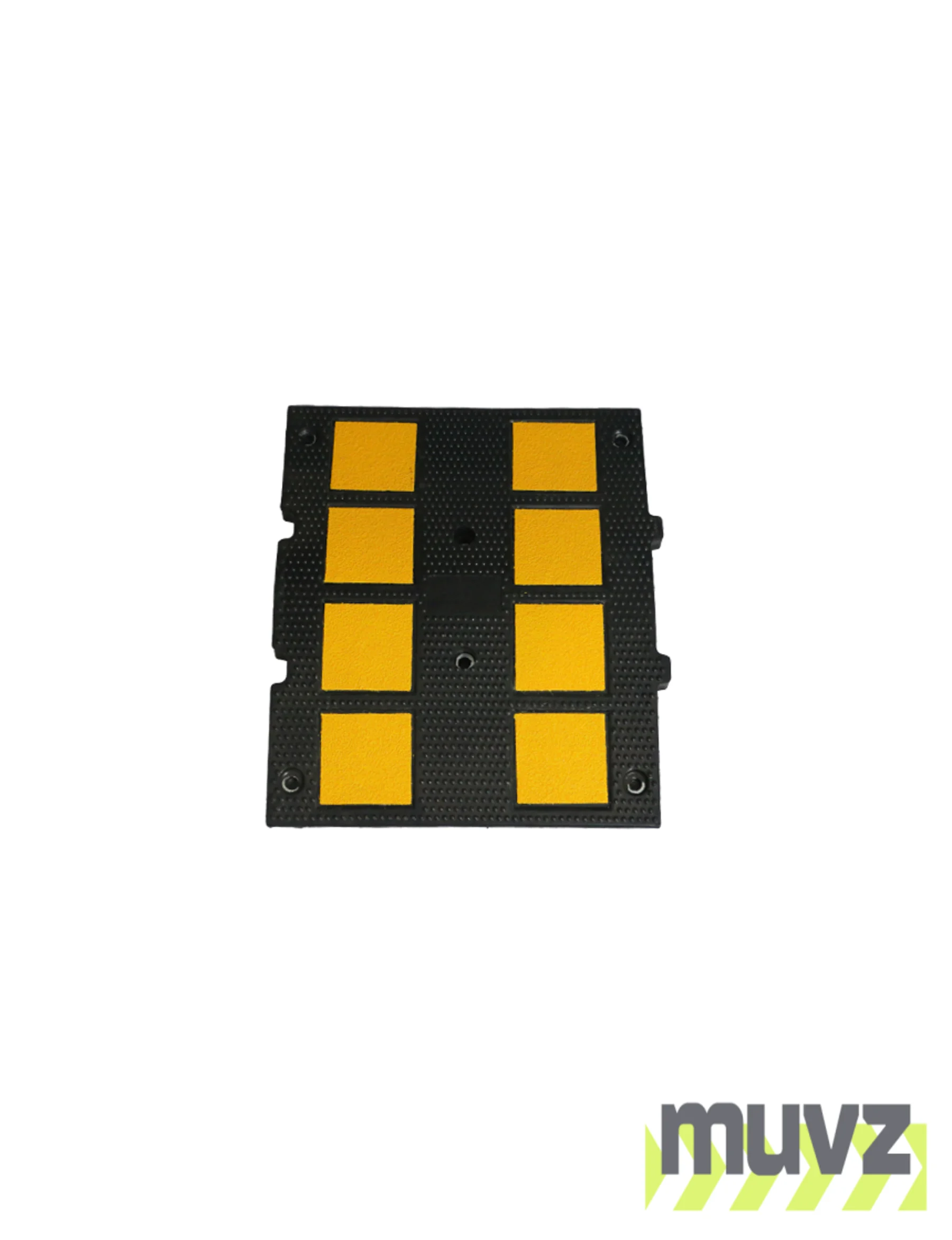 Mini Recycled Rubber Speed Hump Section, 24\" L x 20\" W x 2\" T w/18\" Galvanized Spikes