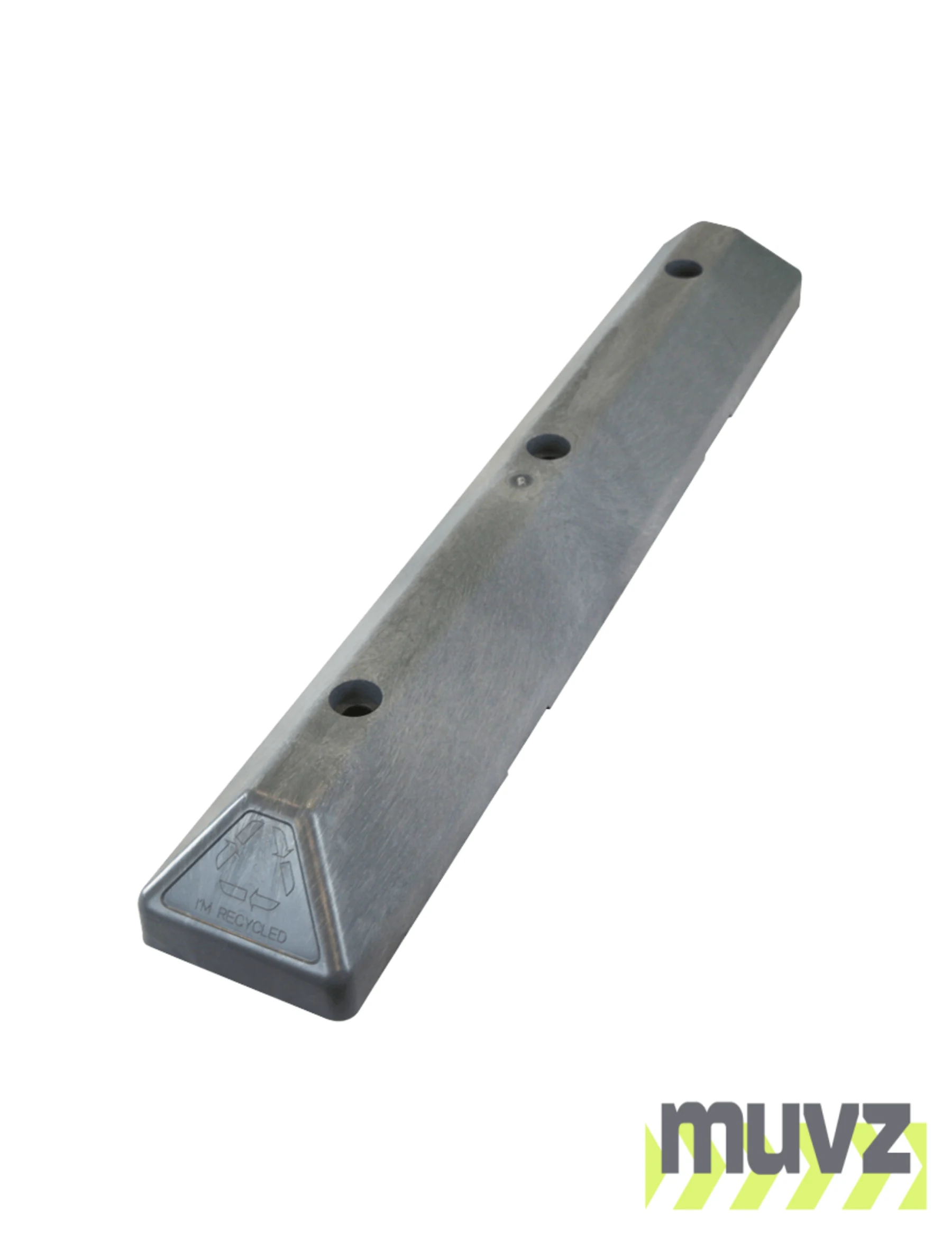 3\u0027 Gray Recycled Plastic \u0027Commercial\u0027 Parking Block w/three 14\" Galvanized Rebar Steel Spikes