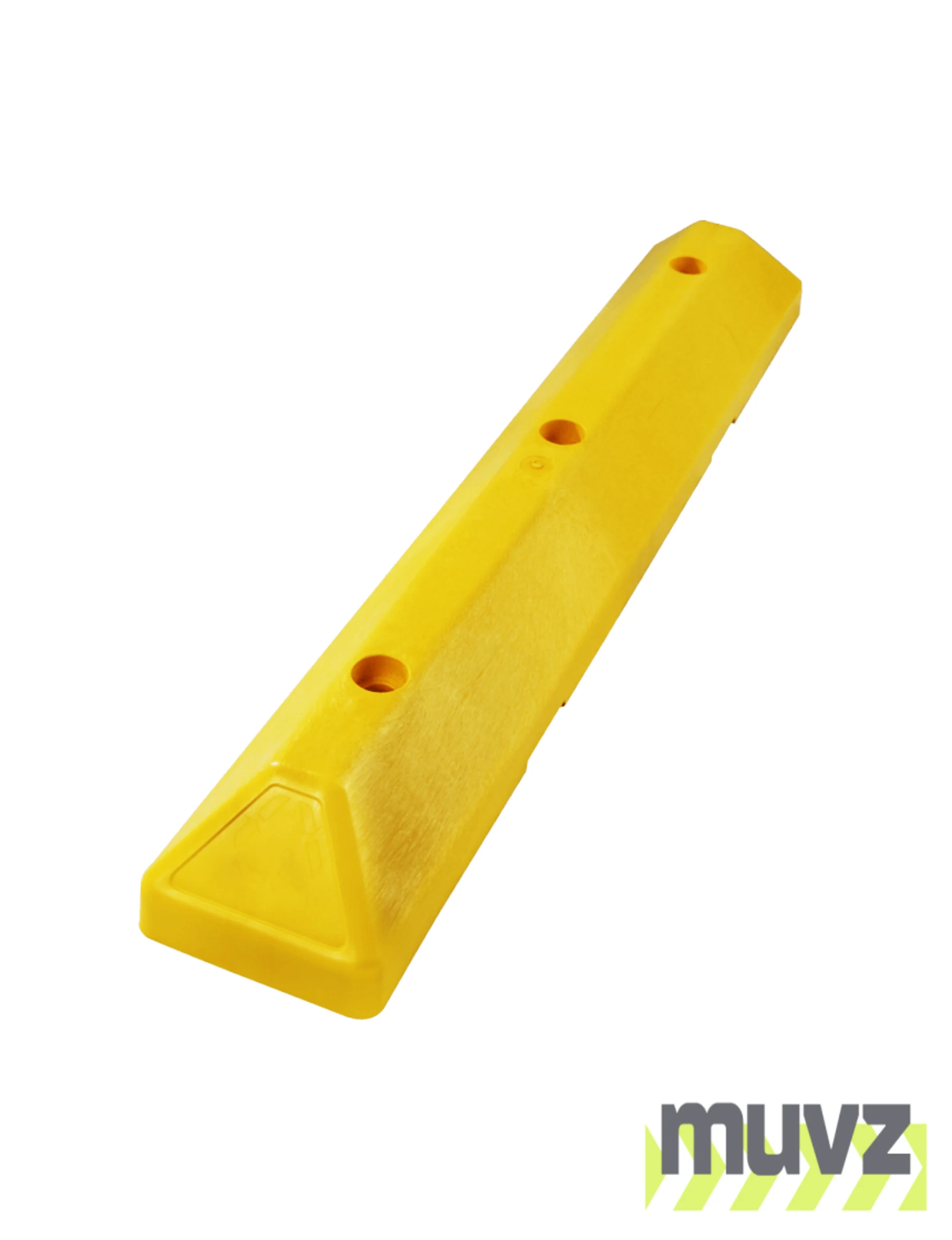 3\u0027 Yellow \u0027Commercial\u0027 Parking Block with three (3) Wedge-Bolt fasteners for Concrete