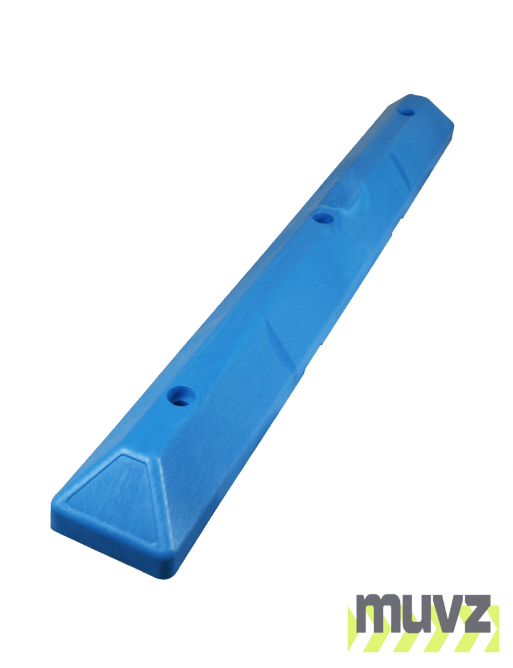 4\u0027 Blue Recycled Plastic \u0027Commercial\u0027 Parking Block w/three 12\" Galvanized Steel Spikes