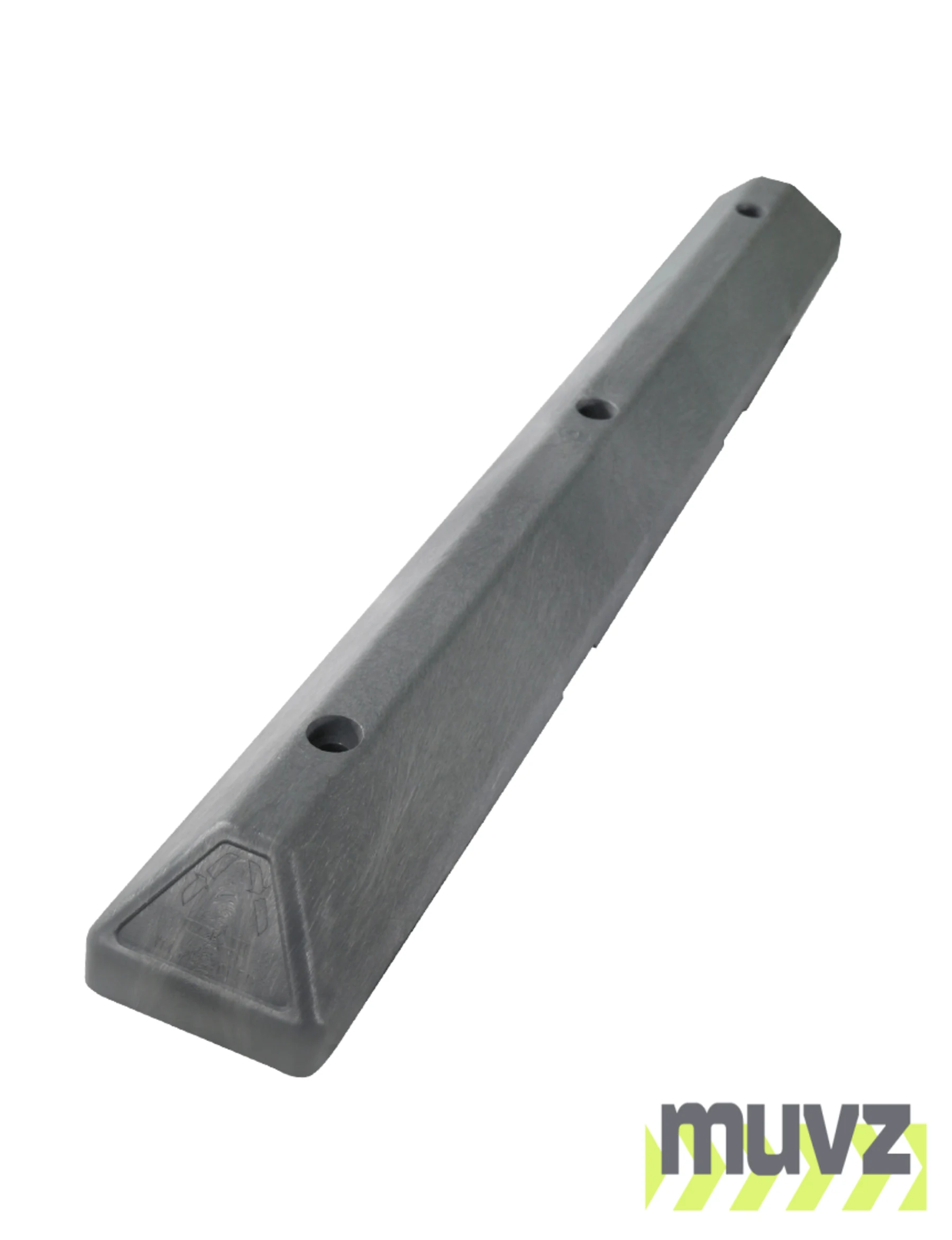 4\u0027 Gray Recycled Plastic \u0027Commercial\u0027 Parking Block w/three 12\" Galvanized Steel Spikes