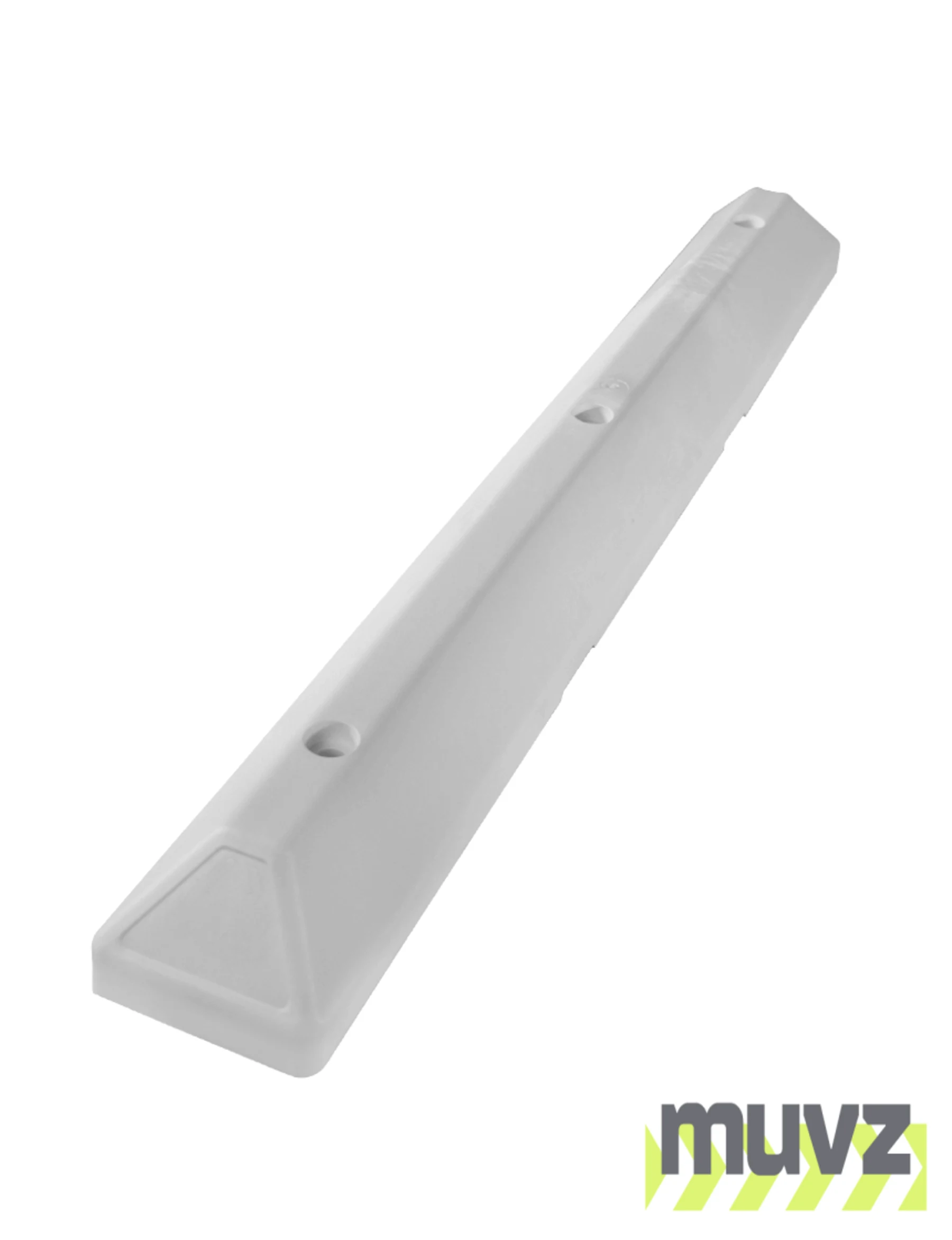 4\u0027 White \u0027Commercial\u0027 Parking Block with three (3) Wedge-Bolt fasteners for Concrete