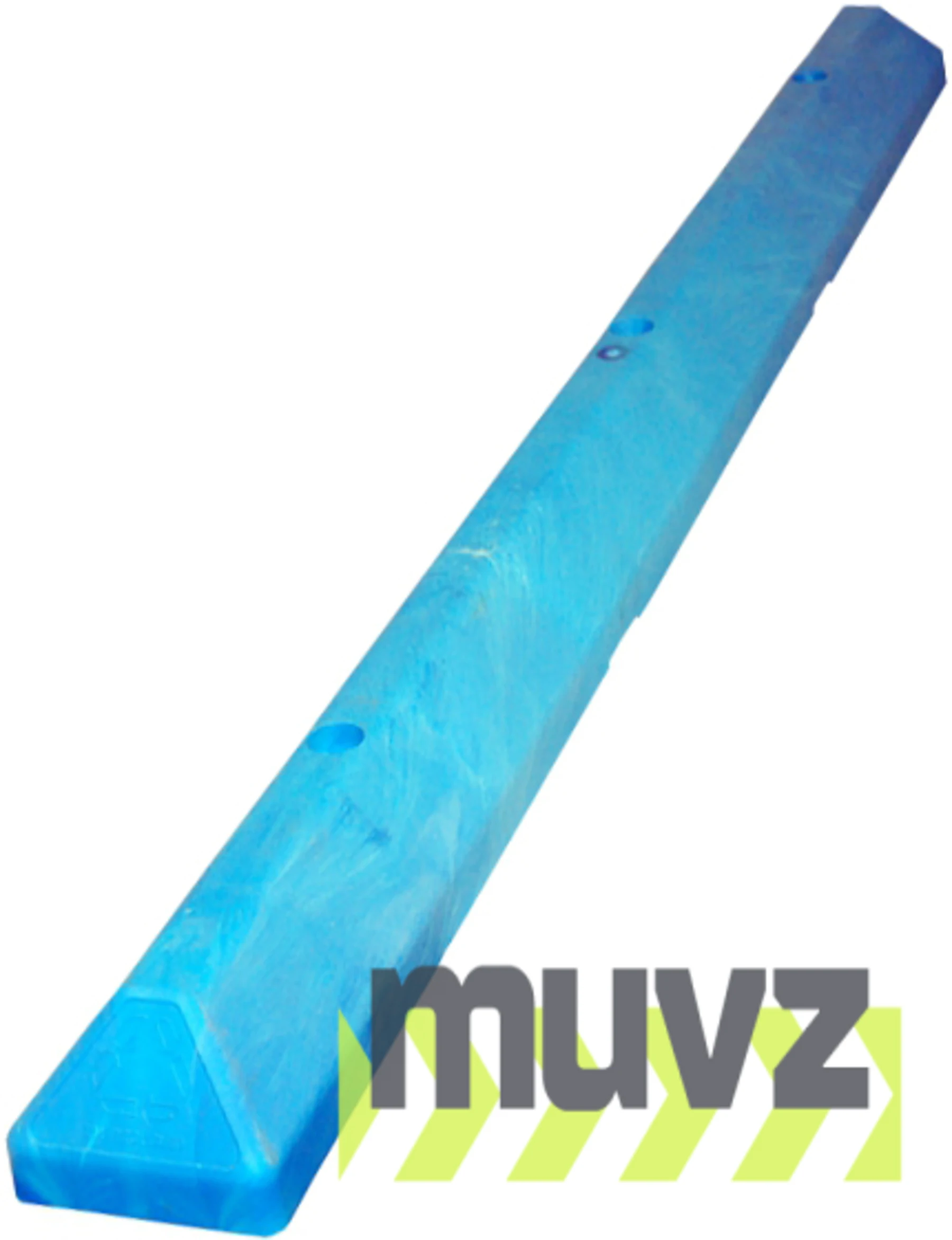 6\u0027 Blue Recycled Plastic \u0027Commercial\u0027 Parking Block w/three 12\" Galvanized Steel Spikes