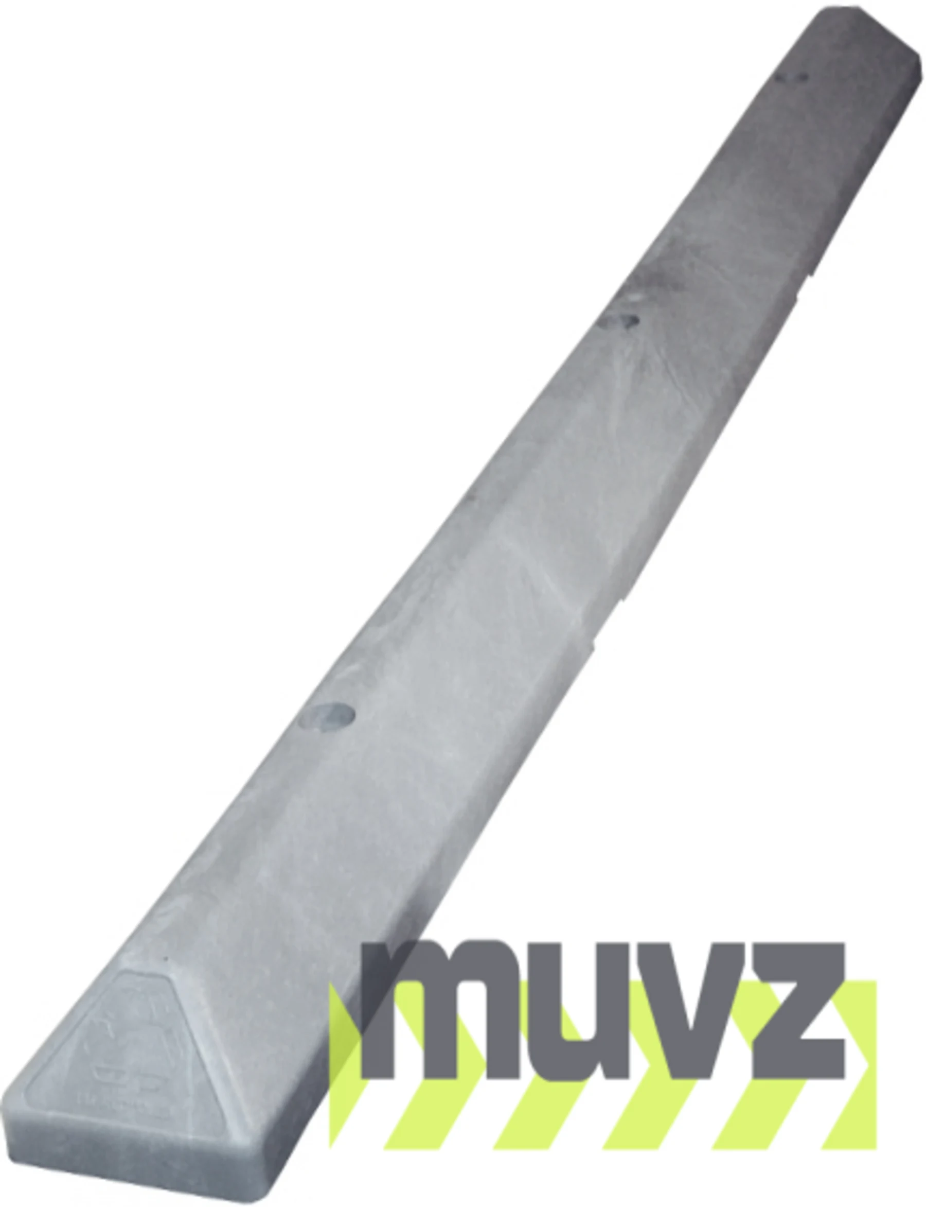 6\u0027 Gray Recycled Plastic \u0027Commercial\u0027 Parking Block w/three 18\" Galvanized Steel Spikes