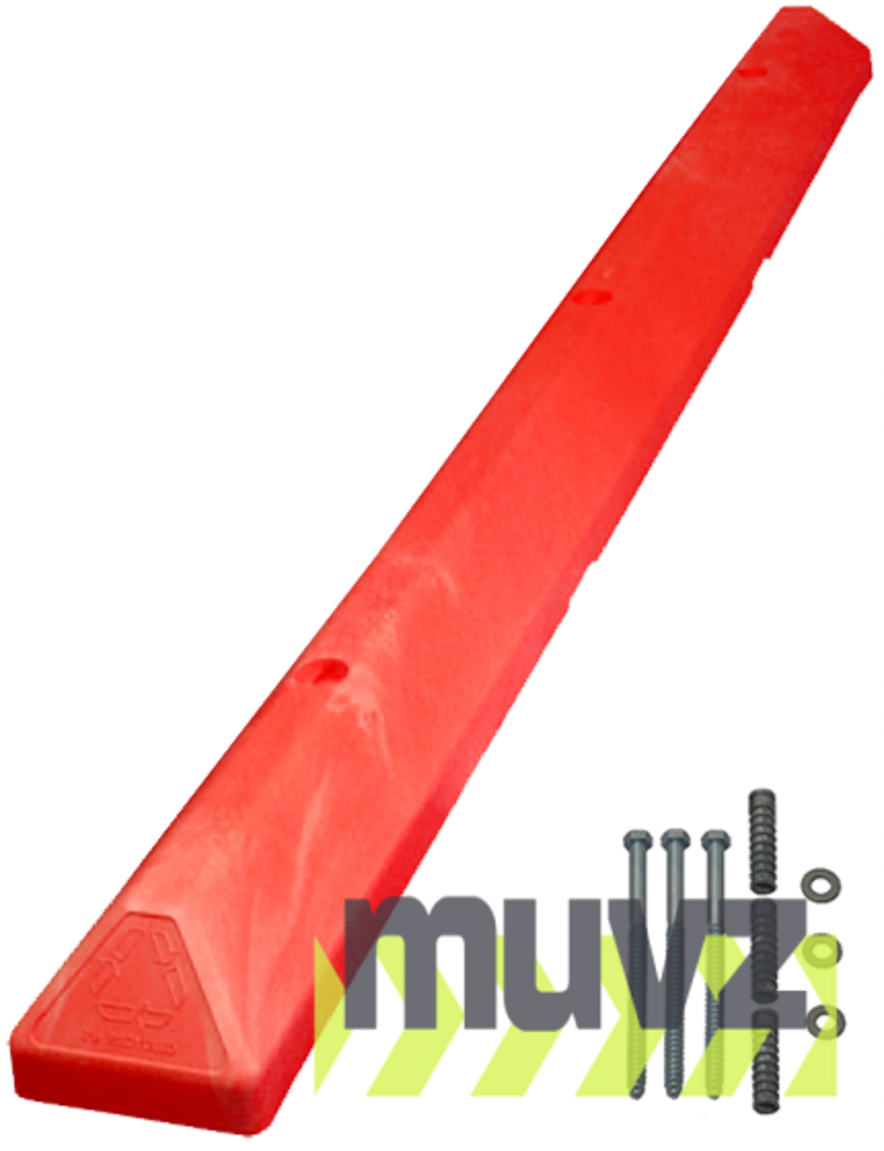 6\u0027 Red \u0027Commercial\u0027 Parking Block w/8\" Lags \u0026 Anchors