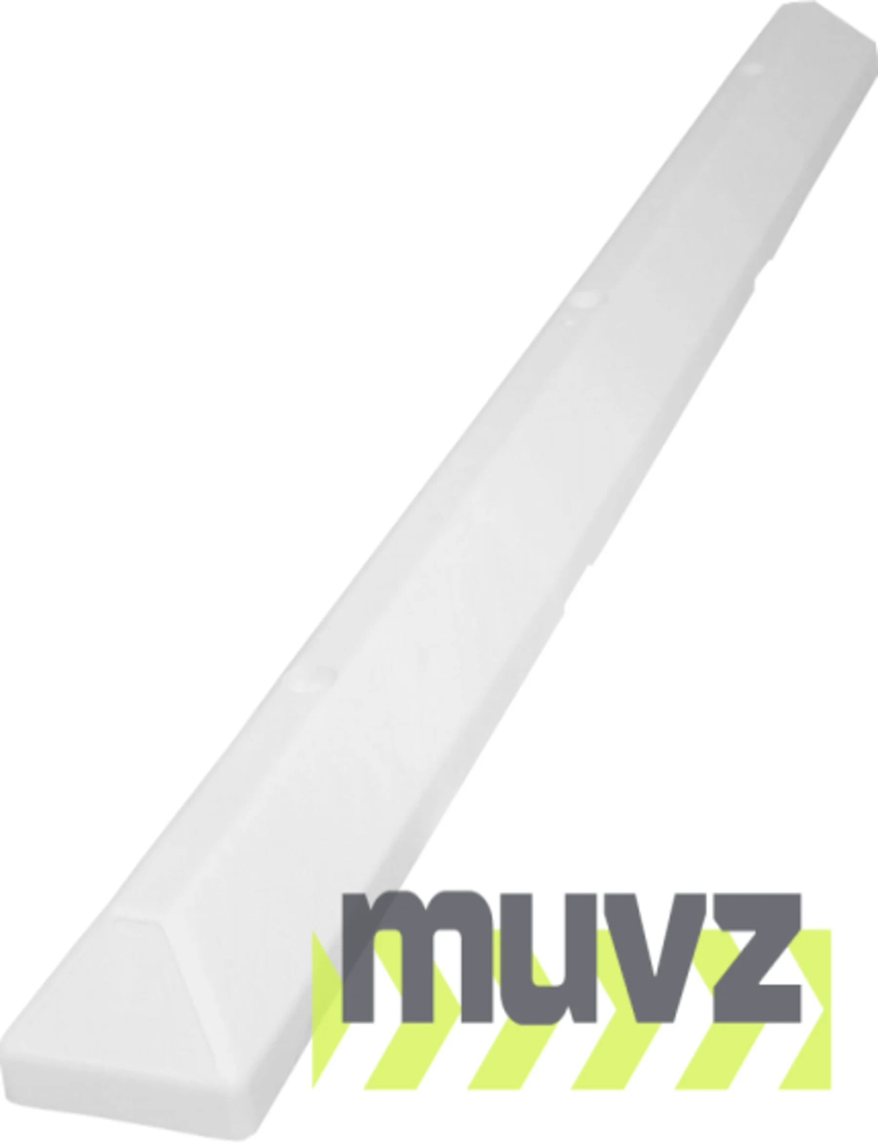 6\u0027 White Recycled Plastic \u0027Commercial\u0027 Parking Block w/three 12\" Galvanized Steel Spikes