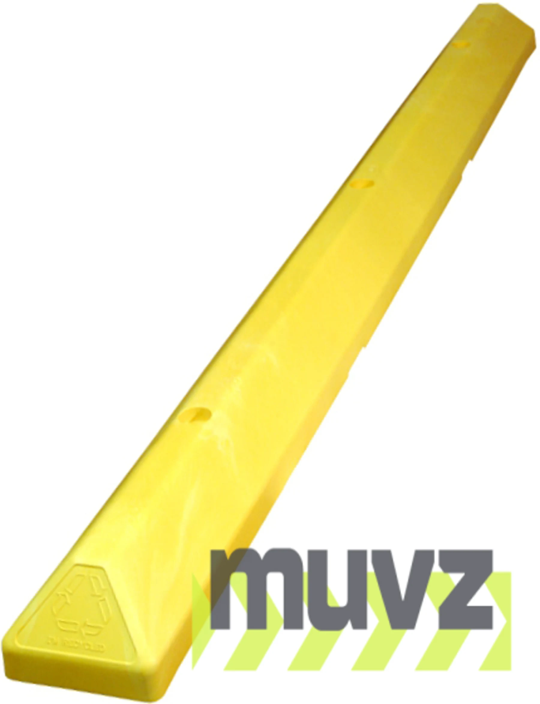6\u0027 Yellow \u0027Commercial\u0027 Parking Block with three (3) Wedge-Bolt fasteners for Concrete