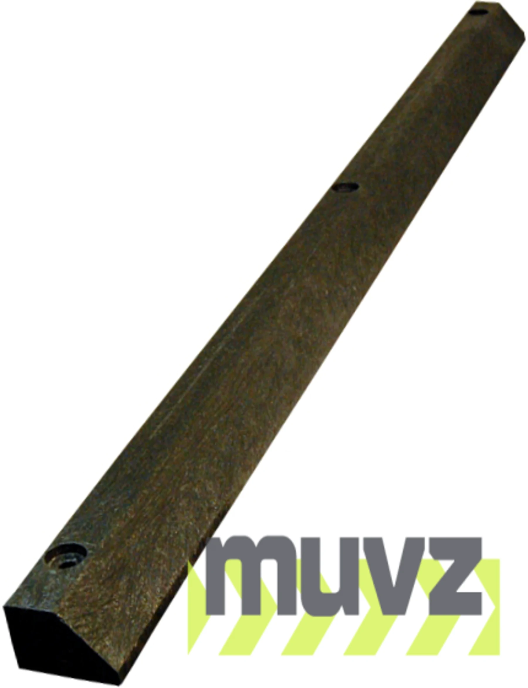 6\u0027 Charcoal Gray, Economy Solid Recycled Plastic Parking Block w/18\" Galvanized Steel Spikes