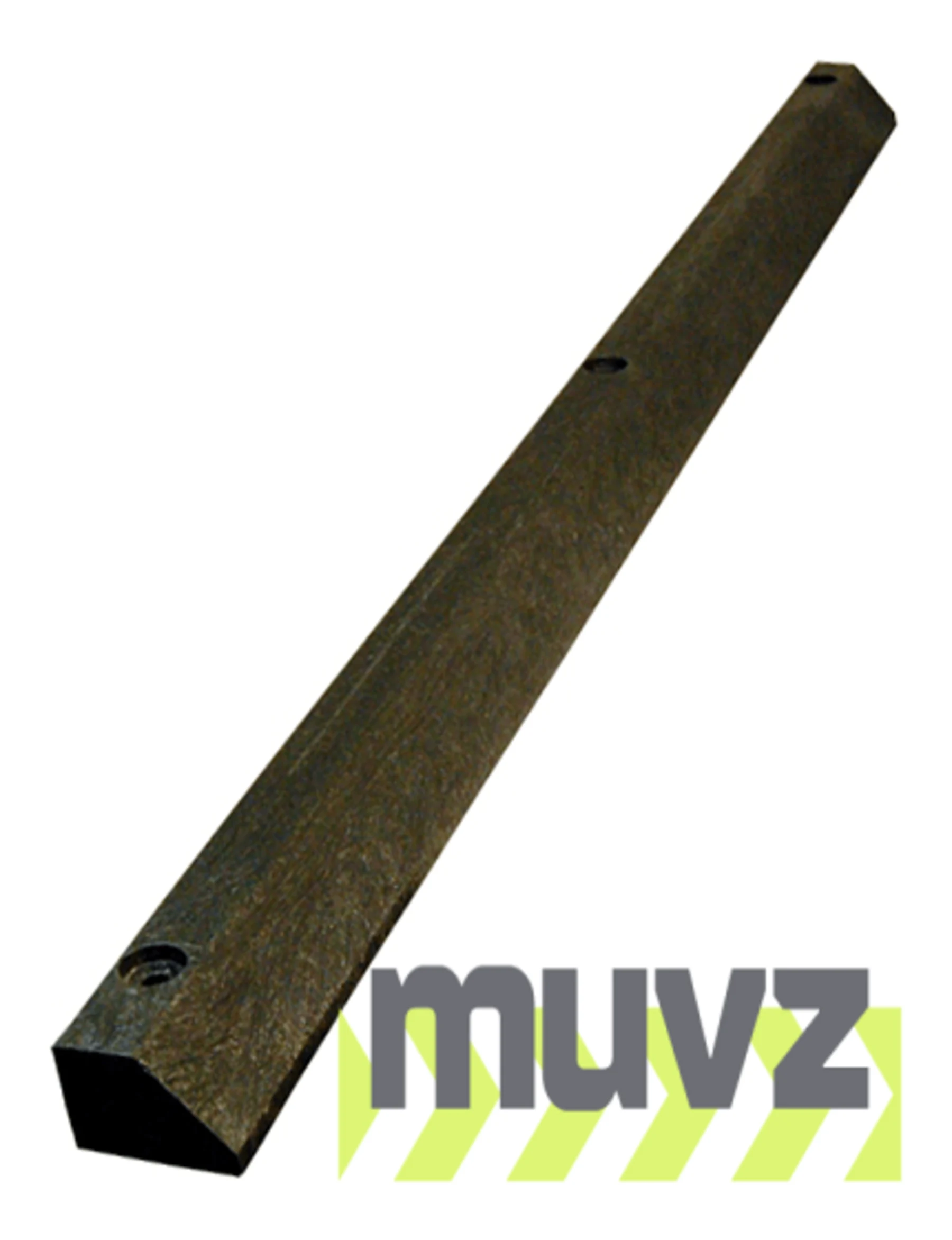 6\u0027 Charcoal Gray, Economy Solid Recycled Plastic Parking Block w/14\" Galvanized Rebar Steel Spikes