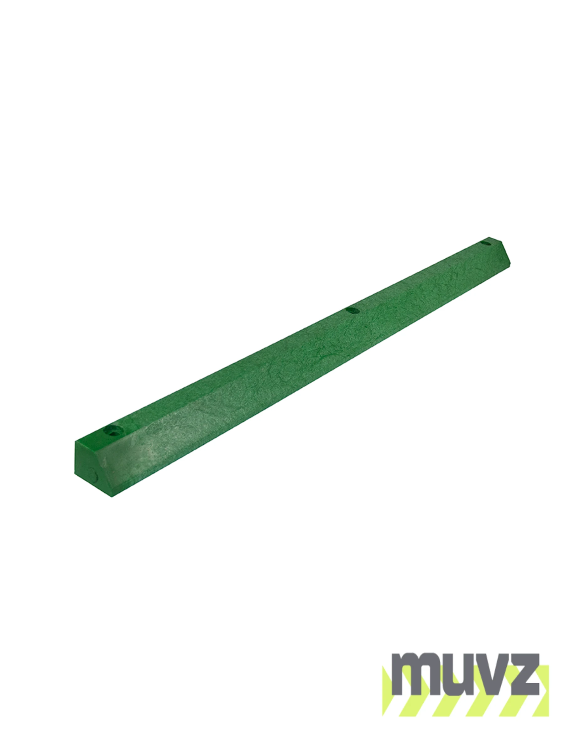 6\u0027 EV Green, Economy Solid Recycled Plastic Parking Block w/18\" Galvanized Steel Spikes