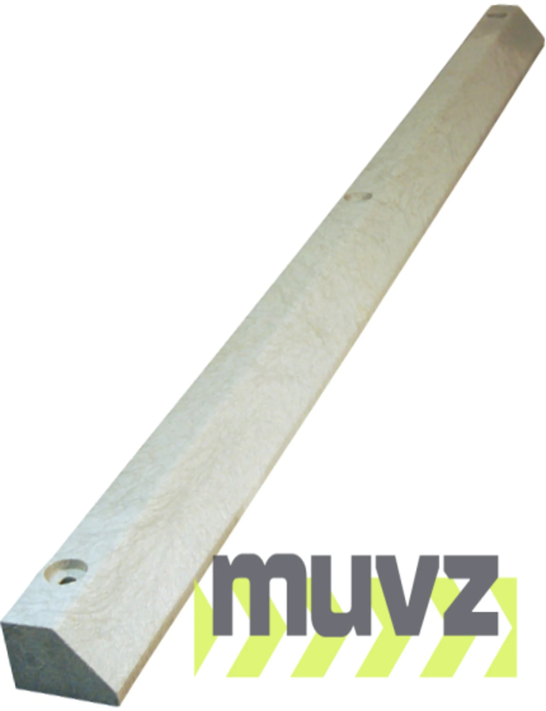 6\u0027 Concrete Gray, Economy Solid Recycled Plastic Parking Block w/18\" Galvanized Steel Spikes
