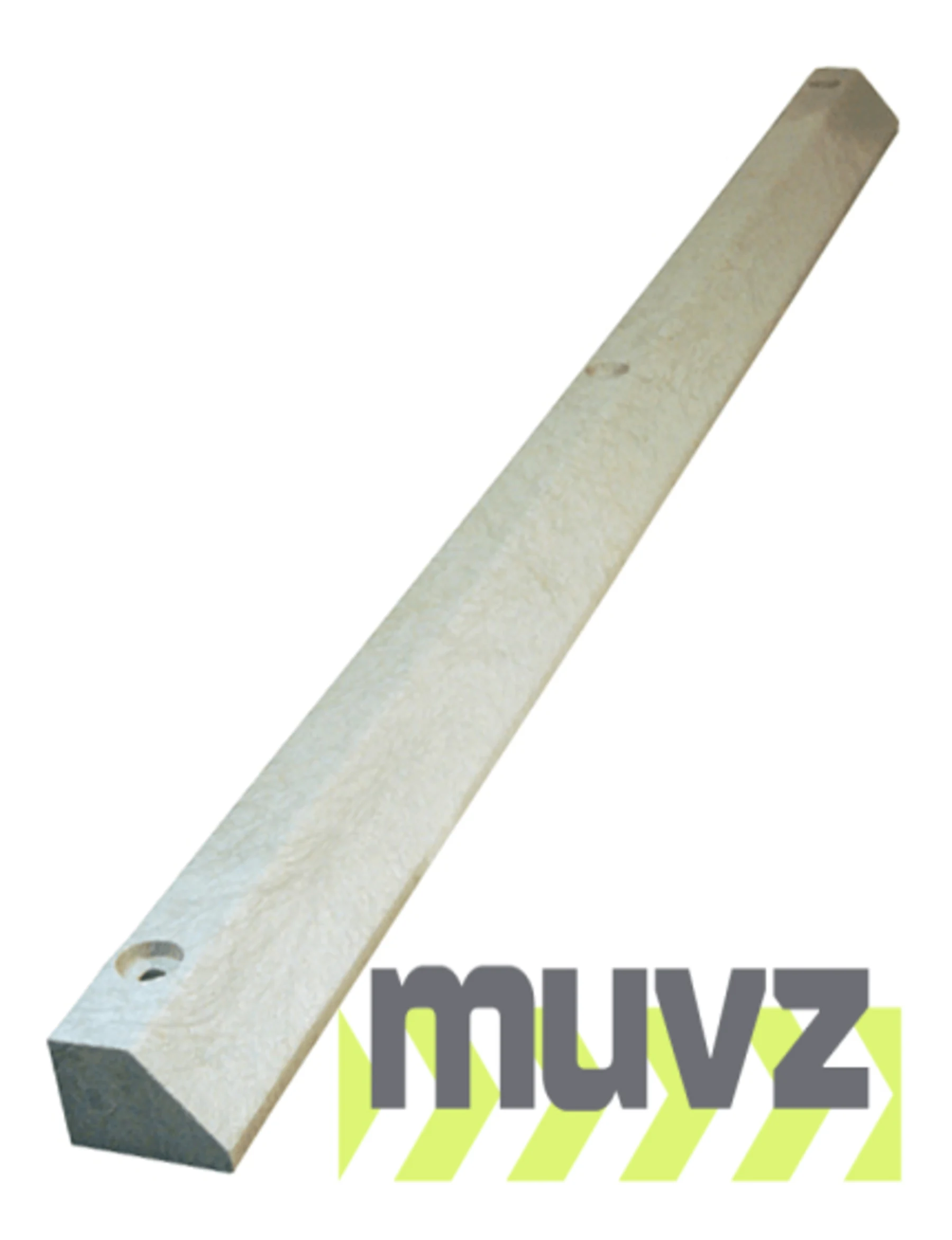 6\u0027 Lite Gray, Economy Solid Recycled Plastic Parking Block w/14\" Galvanized Rebar Steel Spikes