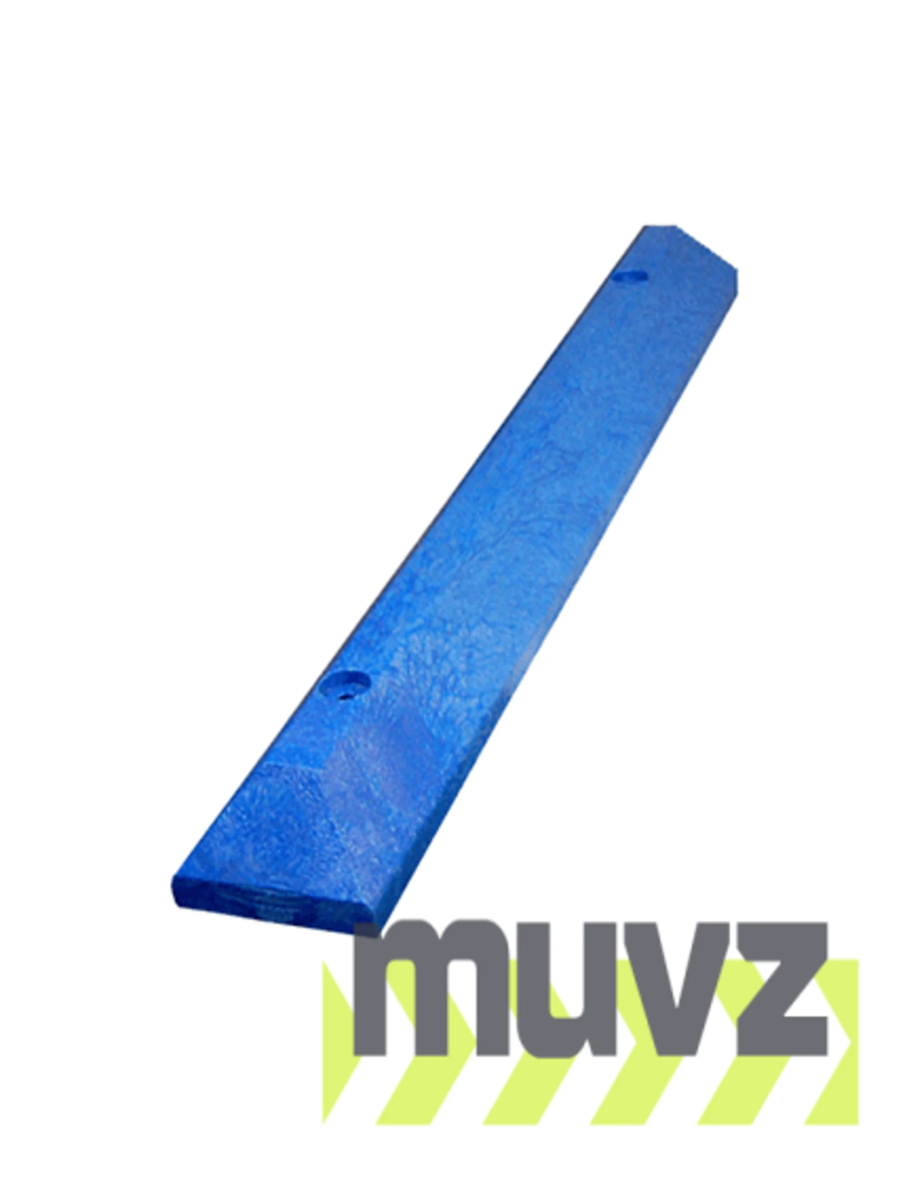 4\u0027 Blue, Heavy-Duty Solid Recycled Plastic Parking Block w/14\" Galvanized Rebar Steel Spikes