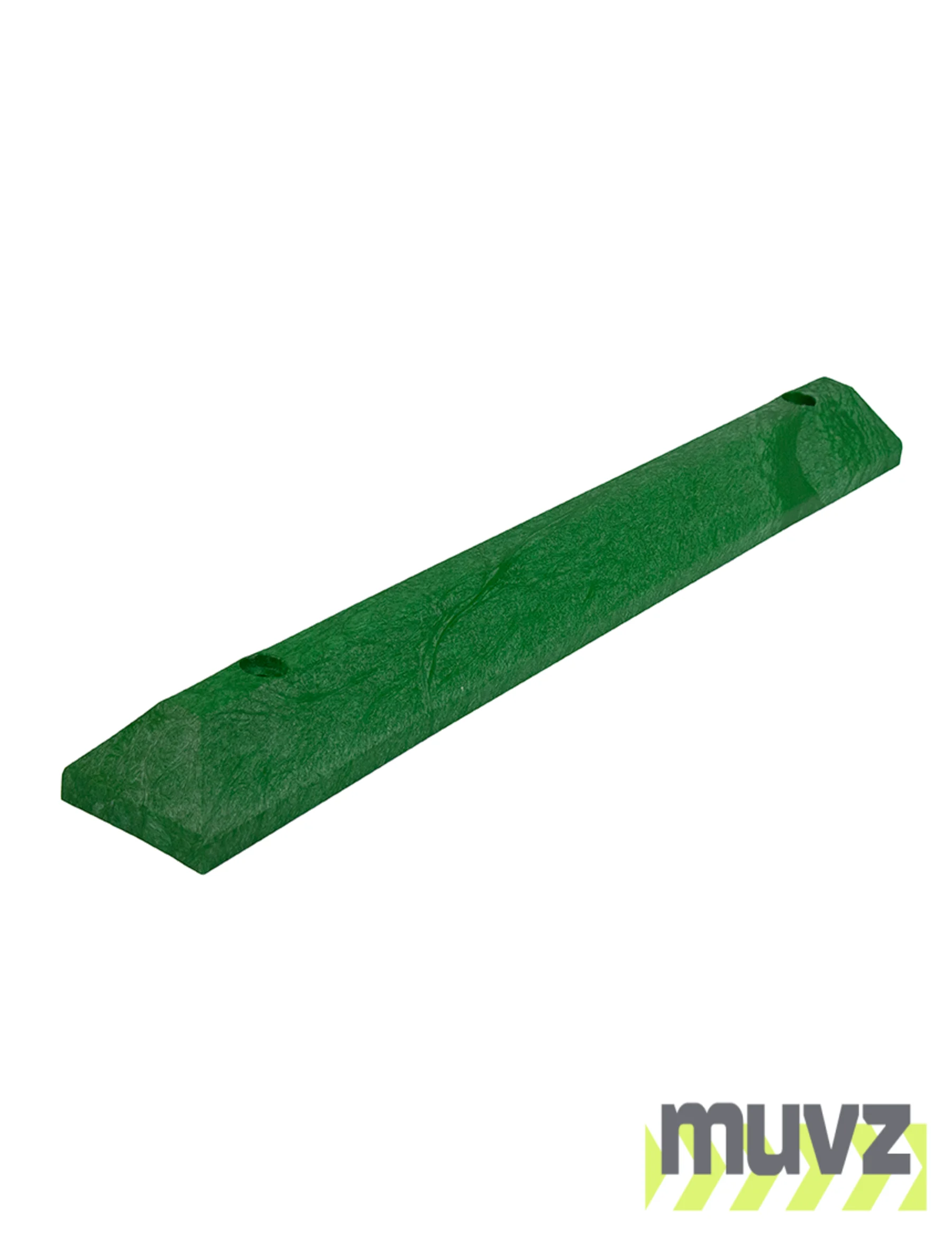 4\u0027 EV Green, Heavy-Duty Solid Recycled Plastic Parking Block w/ 8\" Lags \u0026 Anchors