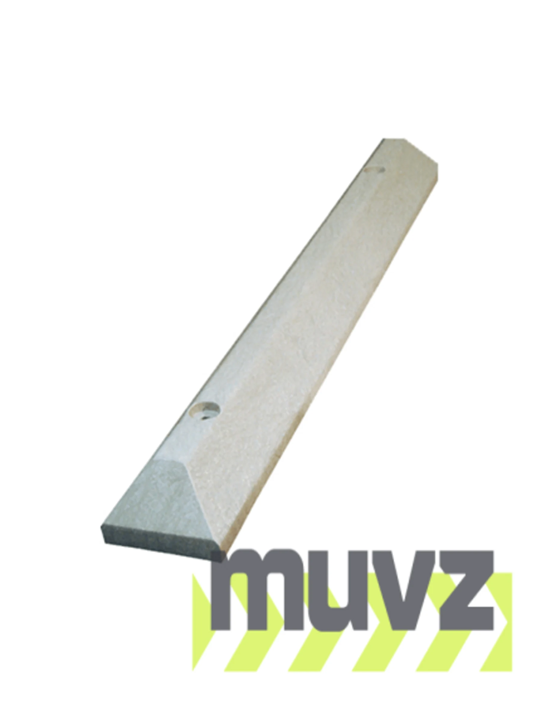 4\u0027 Gray, Heavy-Duty Solid Recycled Plastic Parking Block w/14\" Galvanized Rebar Steel Spikes