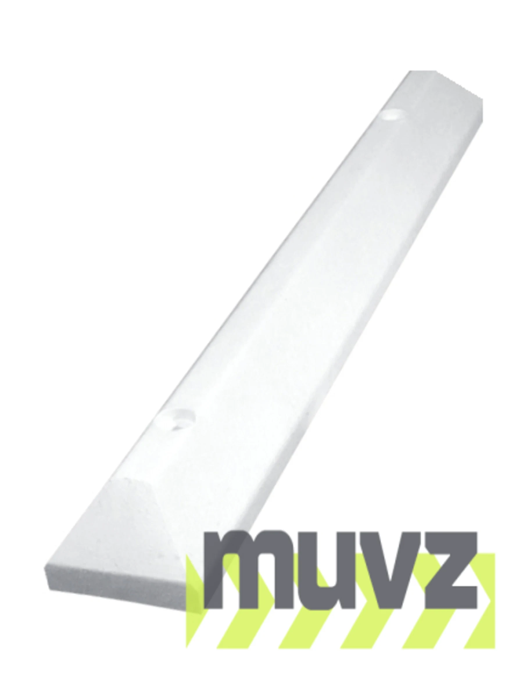 4\u0027 White, Heavy-Duty Solid Recycled Plastic Parking Block w/5\" Concrete Fasteners