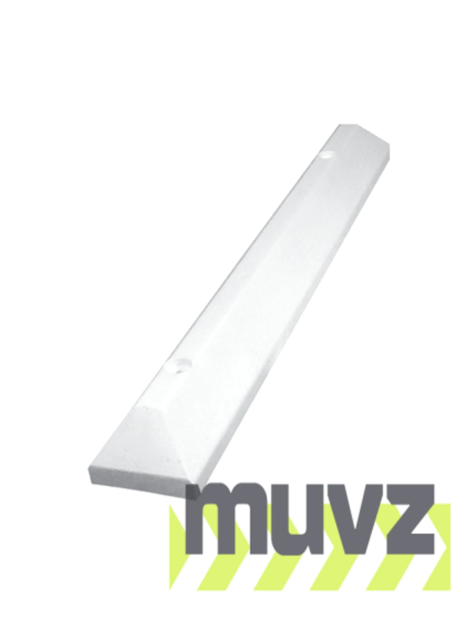 4\u0027 White, Heavy-Duty Solid Recycled Plastic Parking Block w/14\" Galvanized Rebar Steel Spikes