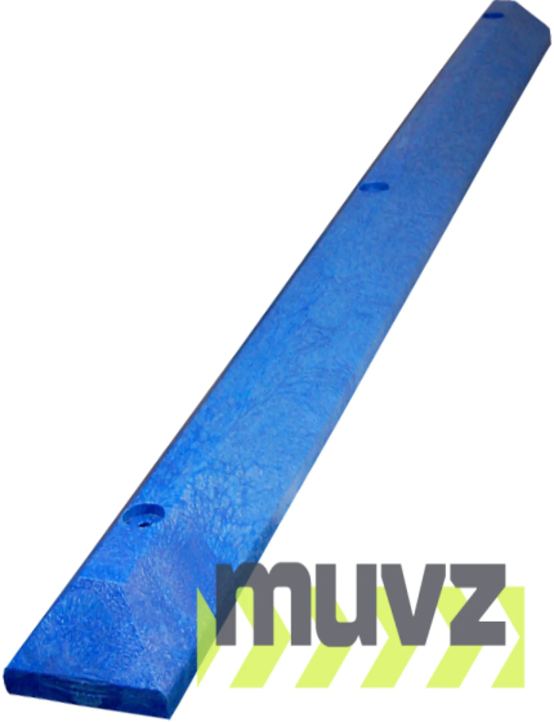 6\u0027 Blue, Heavy-Duty Solid Recycled Plastic Parking Block w/18\" Heavy Duty Spikes