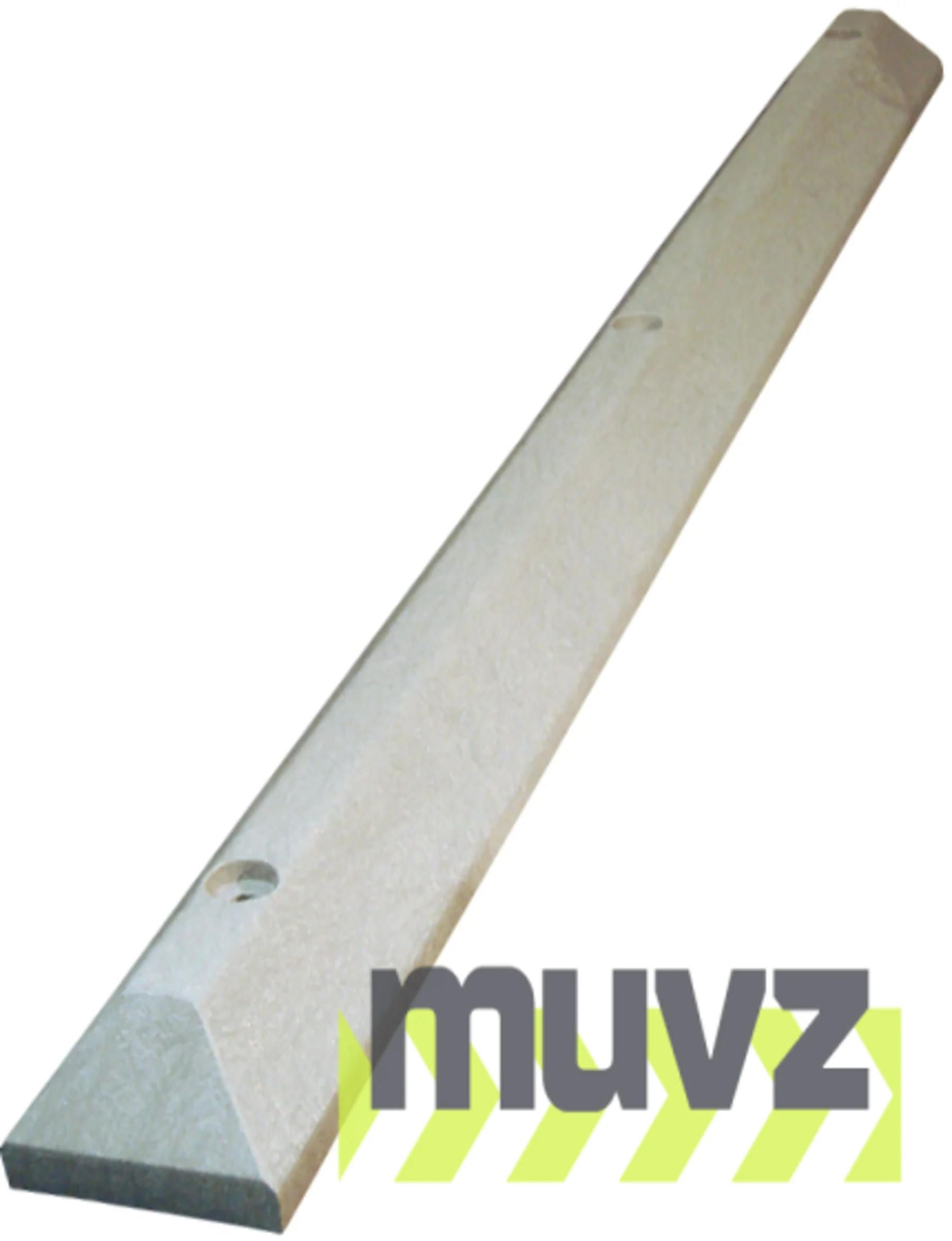6\u0027 Gray, Heavy-Duty Solid Recycled Plastic Parking Block w/ 5\" Concrete Fasteners